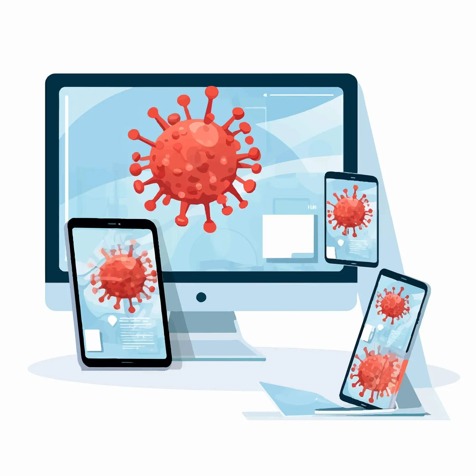 Mobile Devices Displaying COVID-19 Information — free download from Dotvec