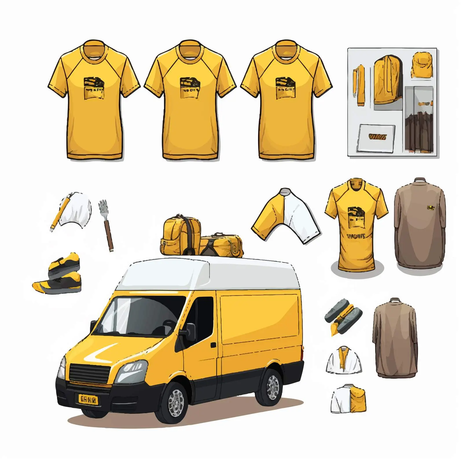 Mockup Shirt Illustration with Delivery Theme — free download from Dotvec