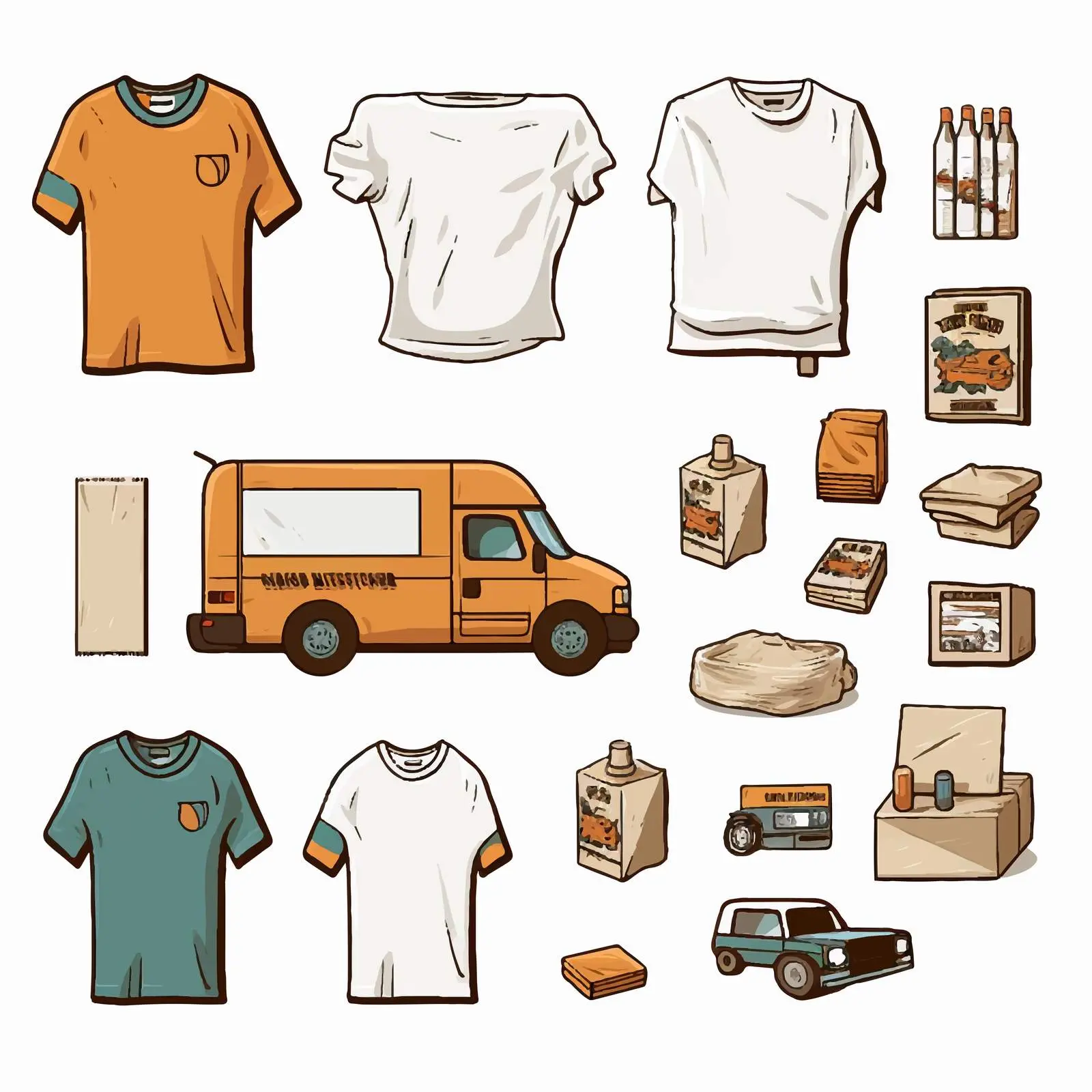 Mockup Shirt Delivery Theme Illustration Set — free download from Dotvec