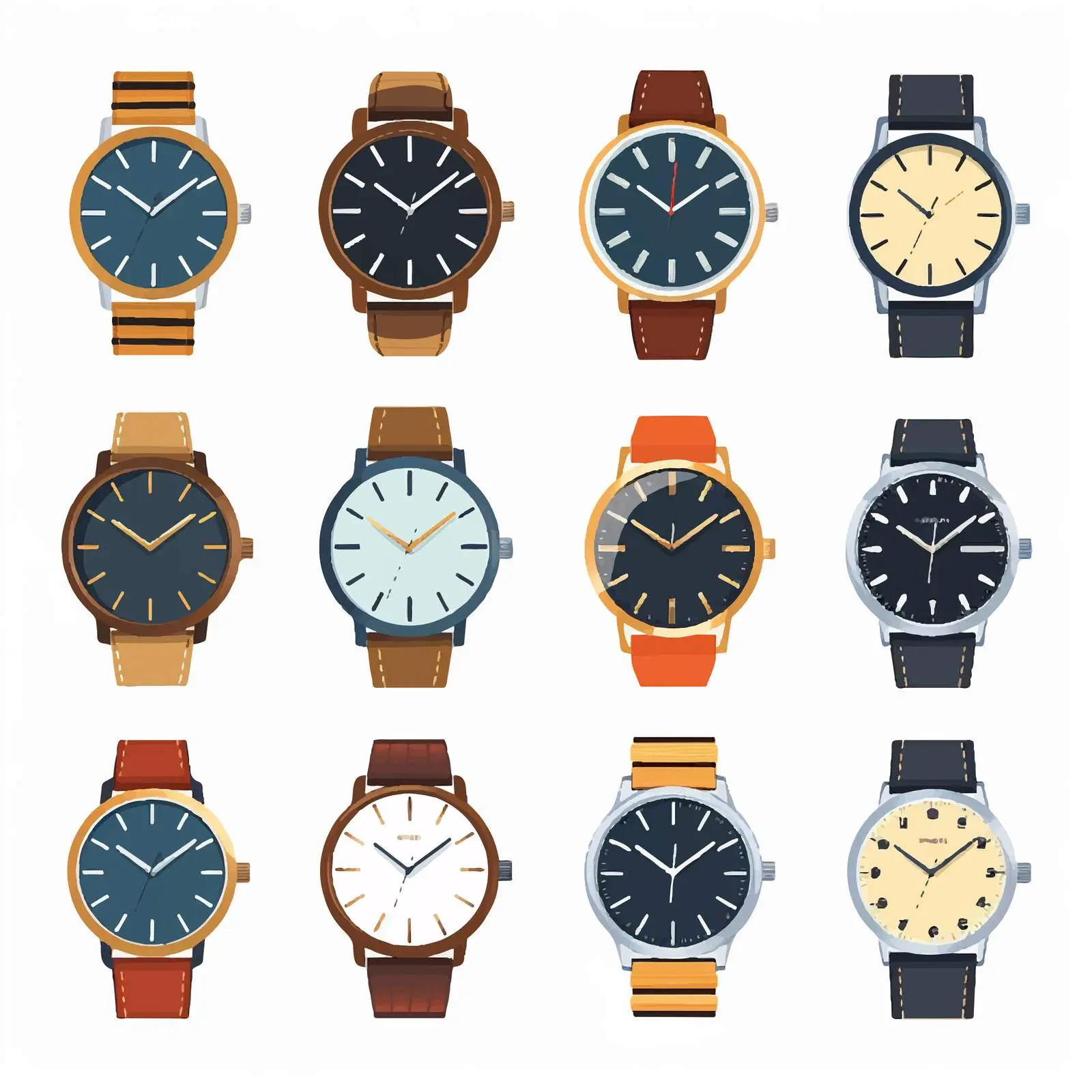 Modern and Vintage Wristwatches Design Collection — free download from Dotvec