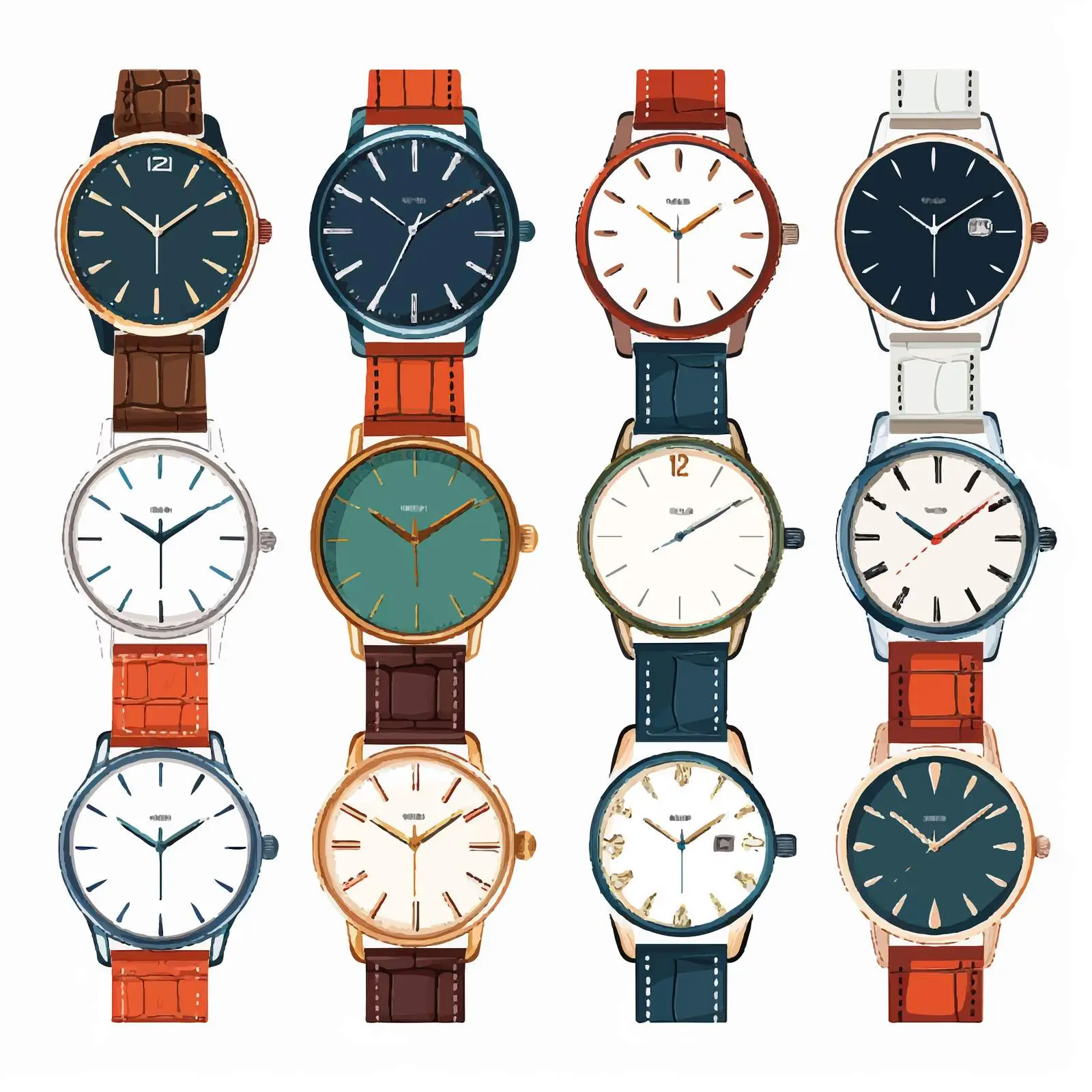Modern and Vintage Wristwatch Fashion Design Set — free download from Dotvec