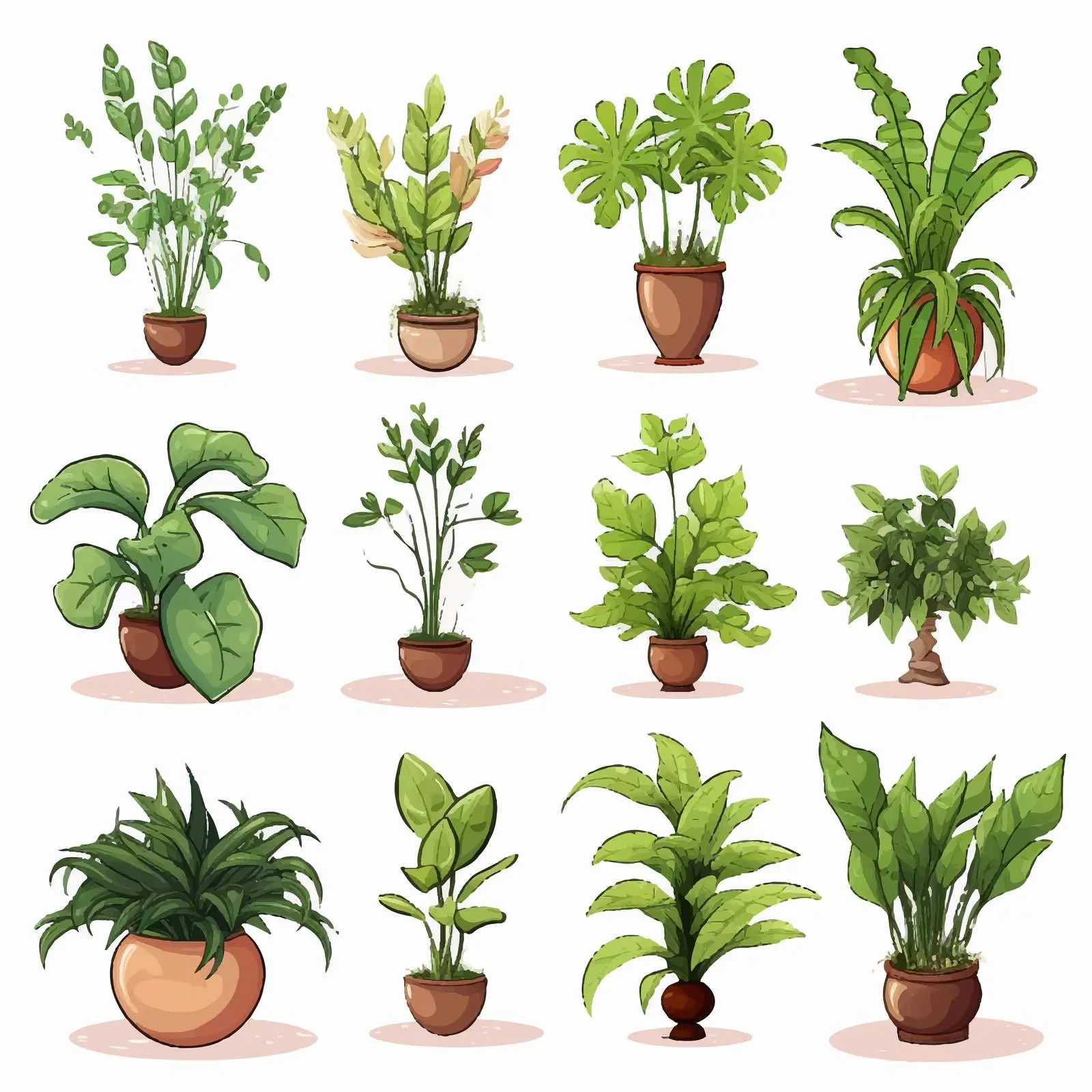 Ornamental Plants Vector Illustration — free download from Dotvec