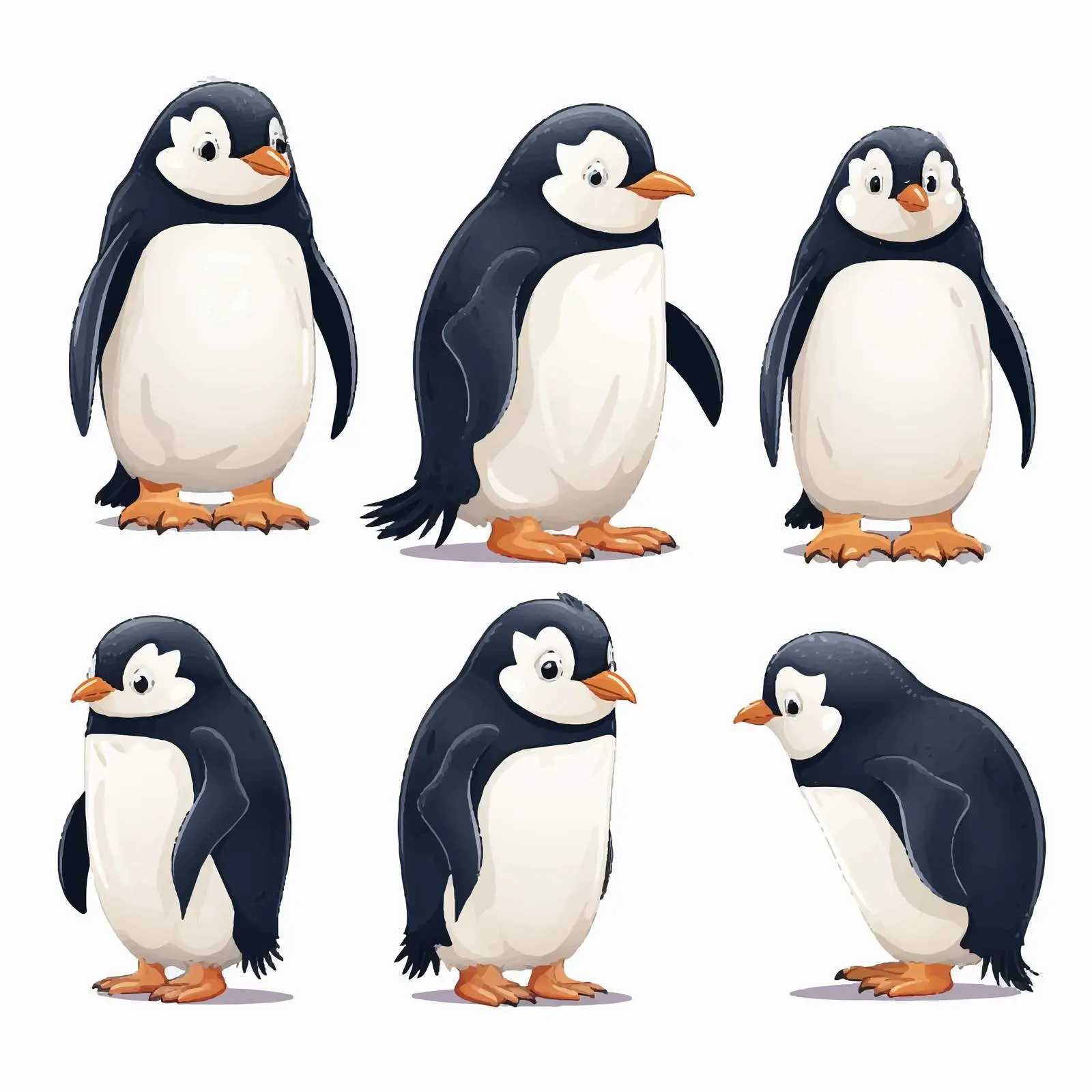 Cute Penguin Cartoon Vector Illustrations — free download from Dotvec