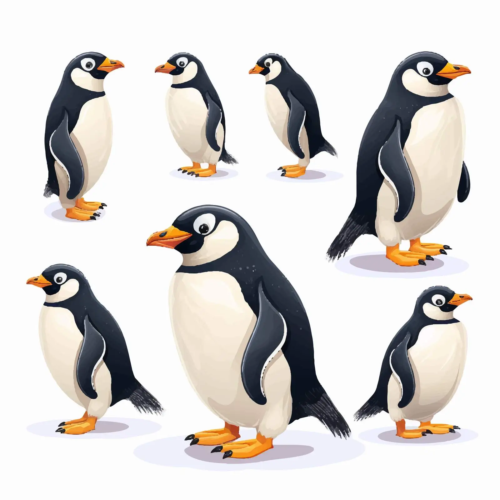 Cute Penguin Cartoon Vector Illustration Set — free download from Dotvec