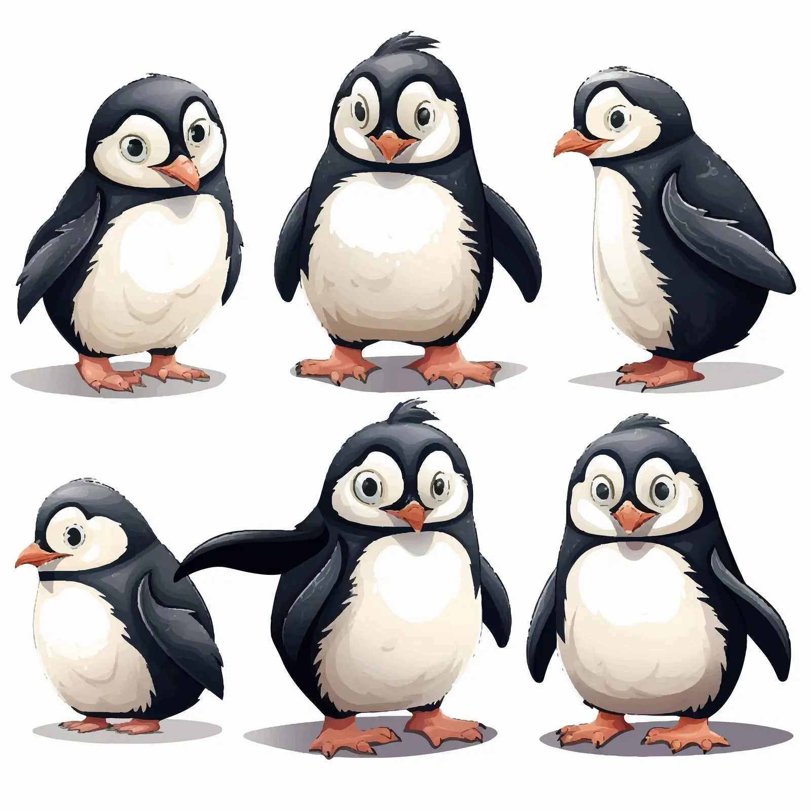 Playful Penguin Cartoon Illustration Set — free download from Dotvec