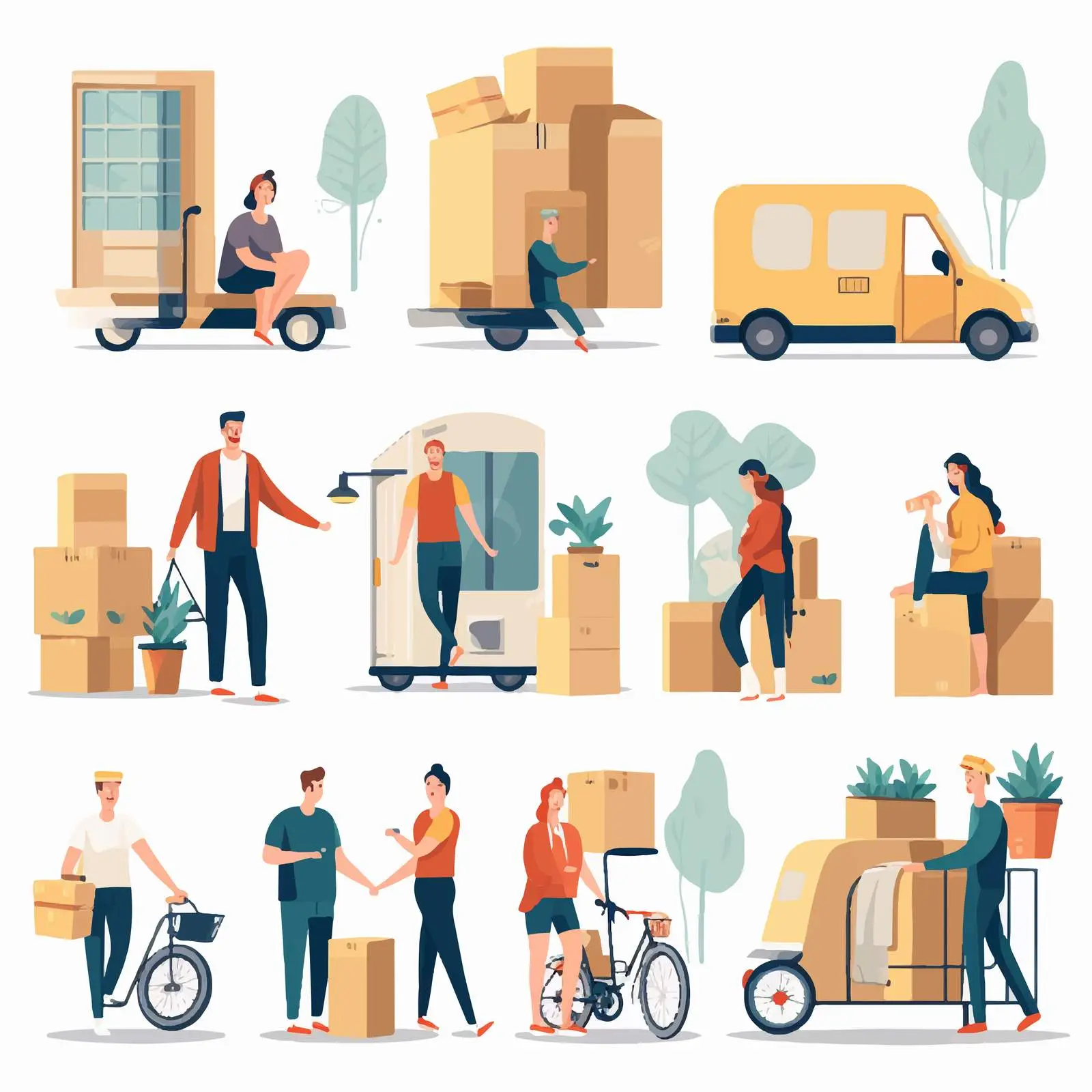 People Moving and Leaving Homes and Offices – free leaving image from Dotvec