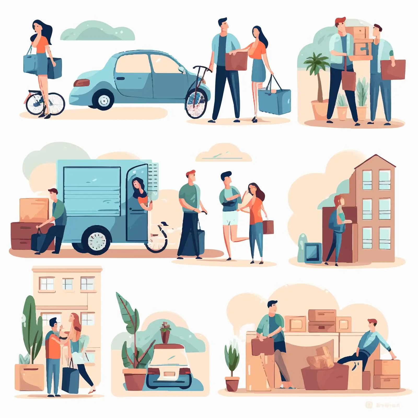 People Moving or Leaving Homes and Offices – free home relocation image from Dotvec