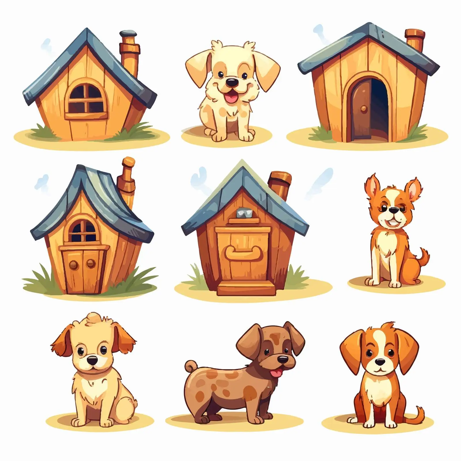 Pet and House Cartoon Vector Illustration — free download from Dotvec