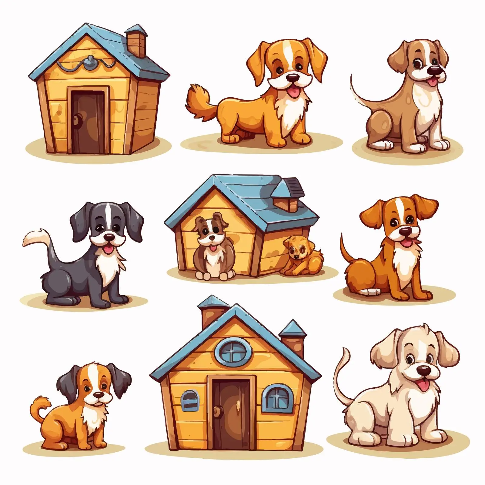 Cartoon Pet with House Vector Illustration – free house for pets image from Dotvec