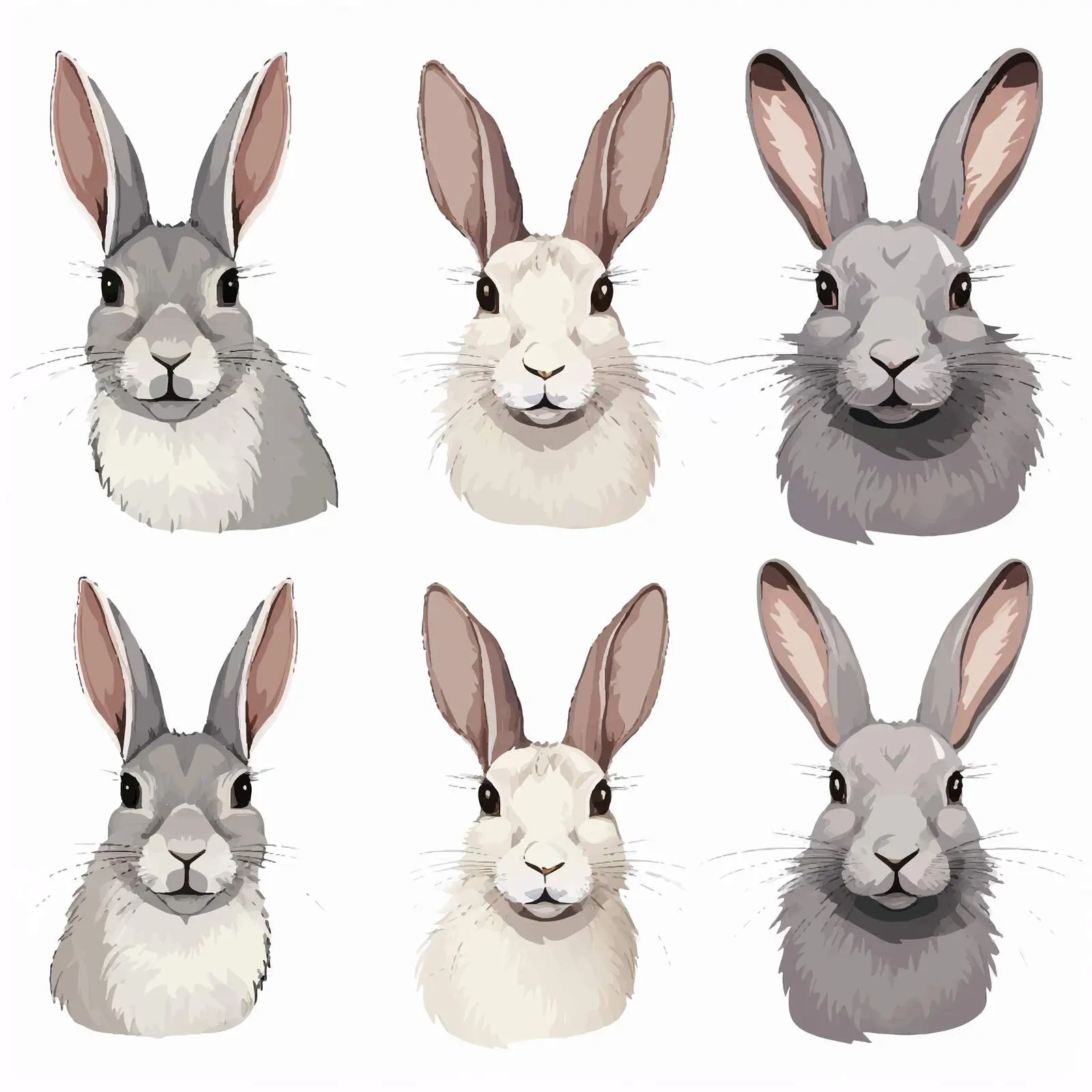 Cartoon Rabbit Head Vector Illustration — free download from Dotvec