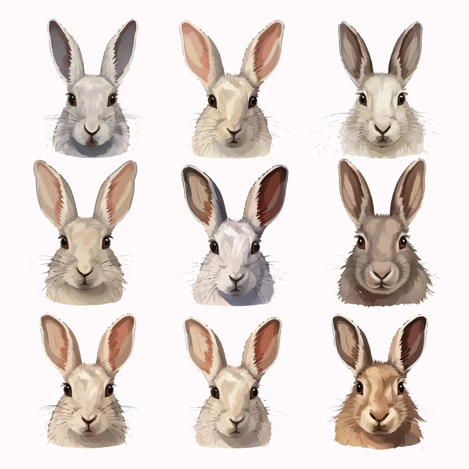 Isolated Cartoon Rabbit Head Vector Illustration – free simple outline image from Dotvec