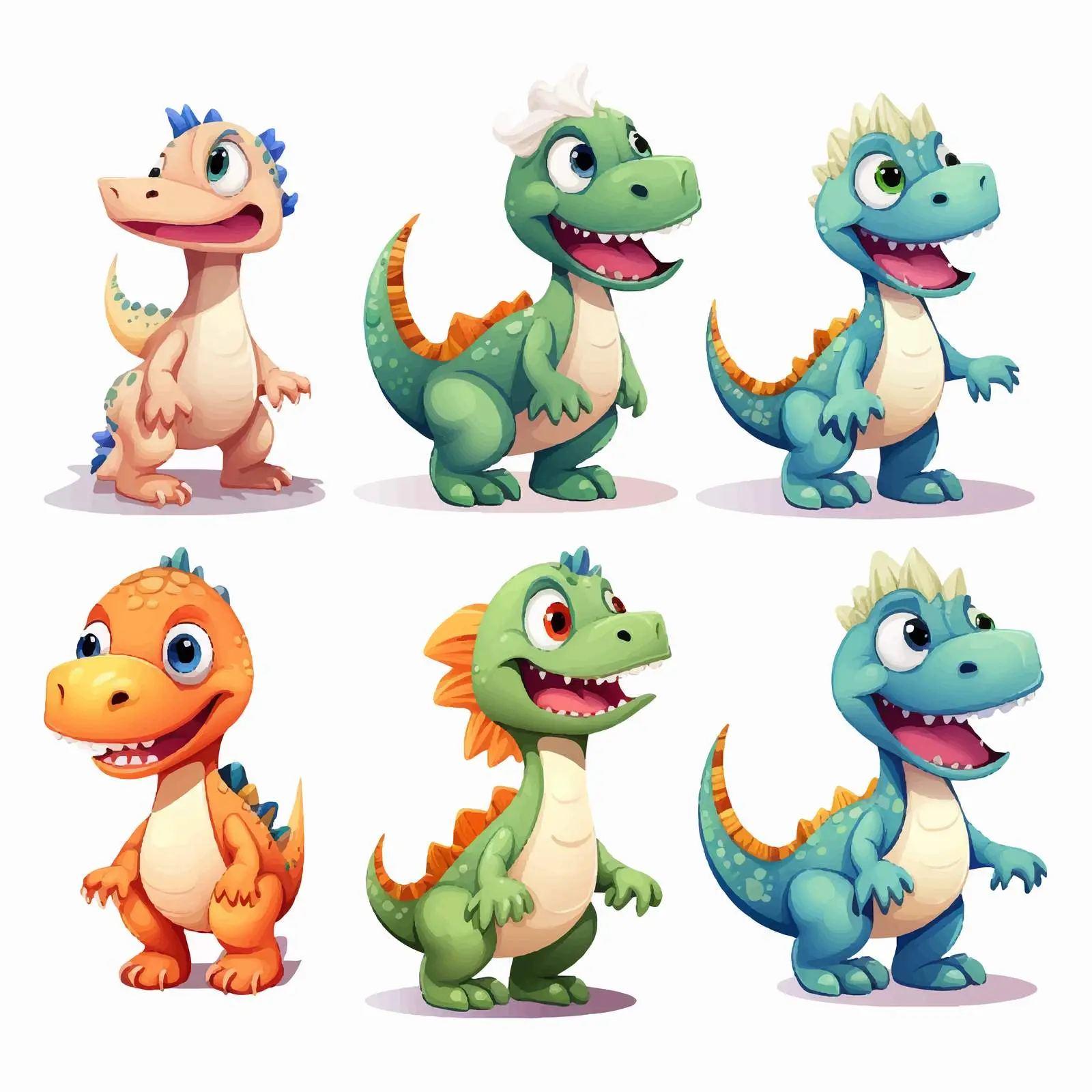 Raptorex Dinosaur Cartoon Character Illustration Set — free download from Dotvec