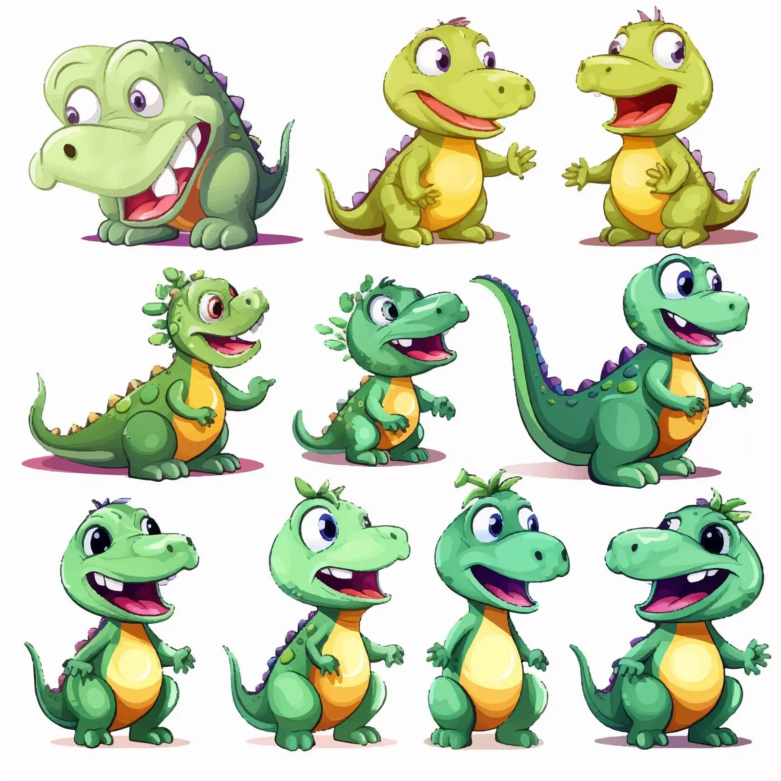 Raptorex Dinosaur Cartoon Character Vector Set — free download from Dotvec