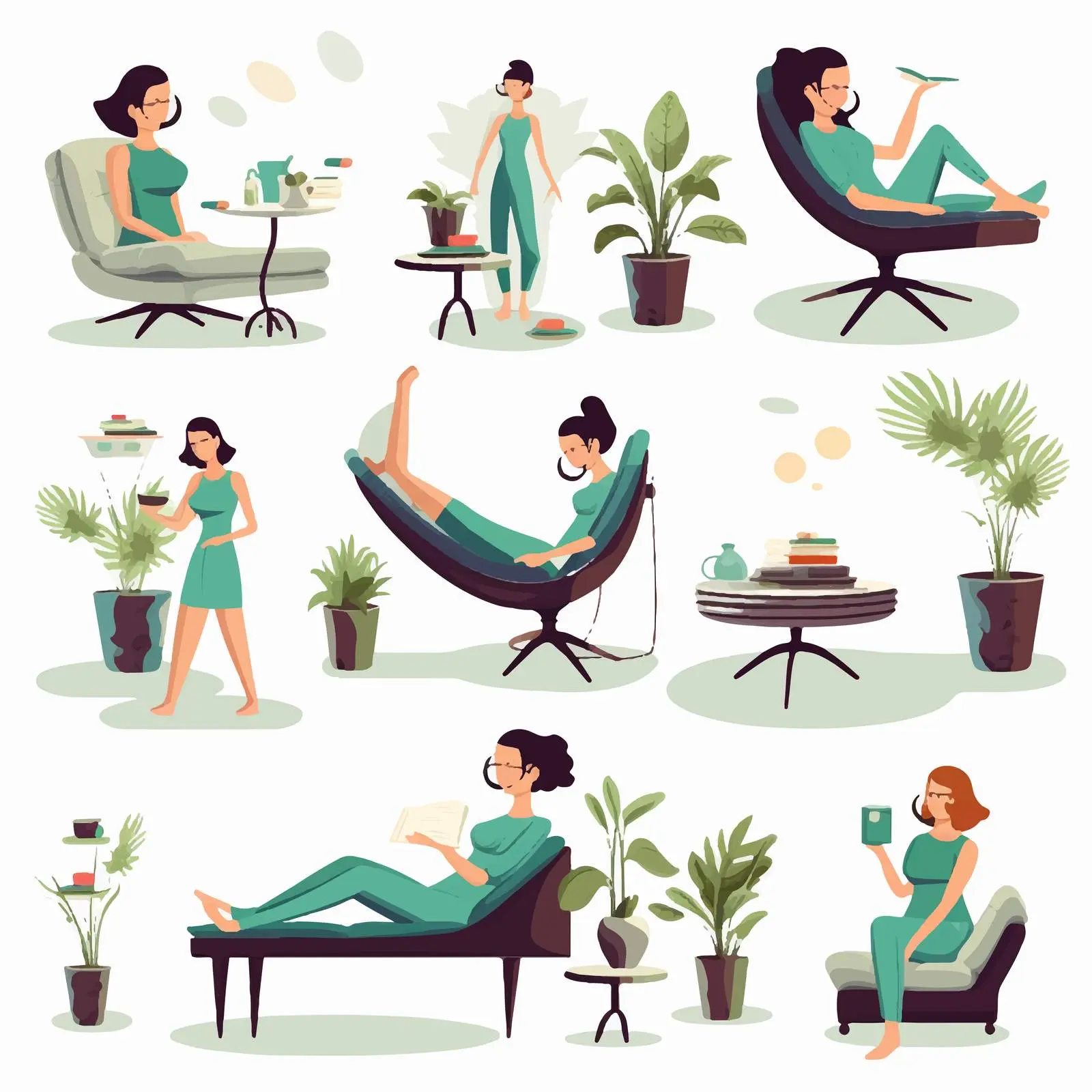 Relaxed Woman at Spa Vector Illustration — free download from Dotvec