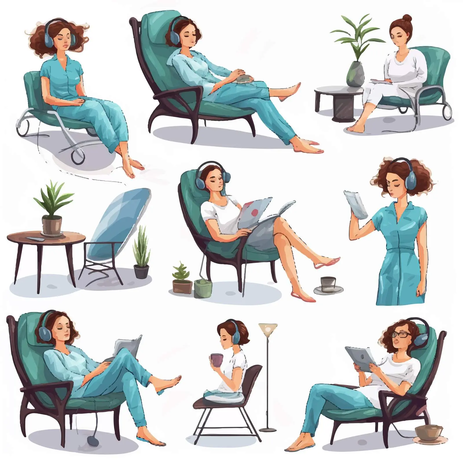 Relaxed Woman Spa Vector Illustration — free download from Dotvec