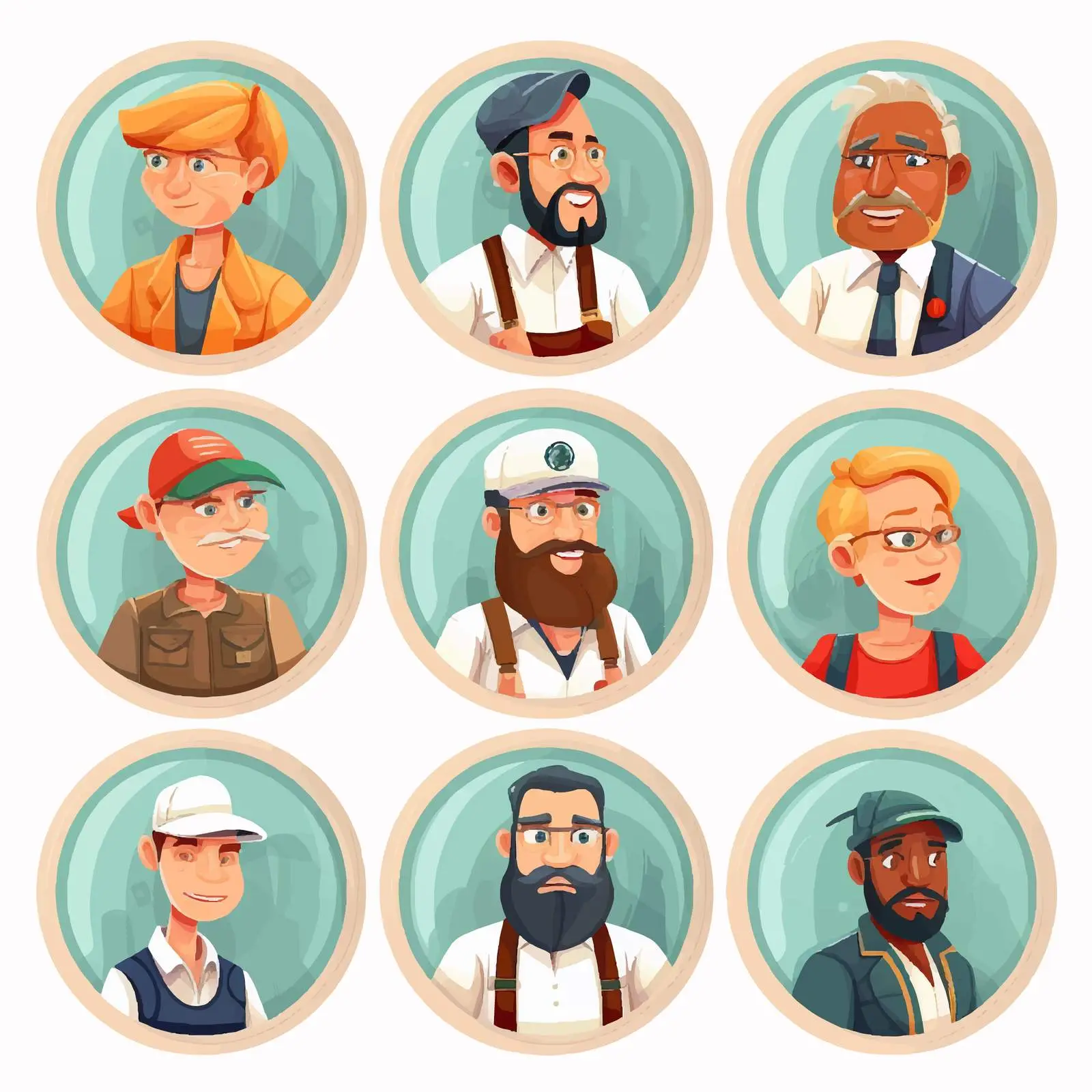 Round Portraits of Happy Professionals — free download from Dotvec