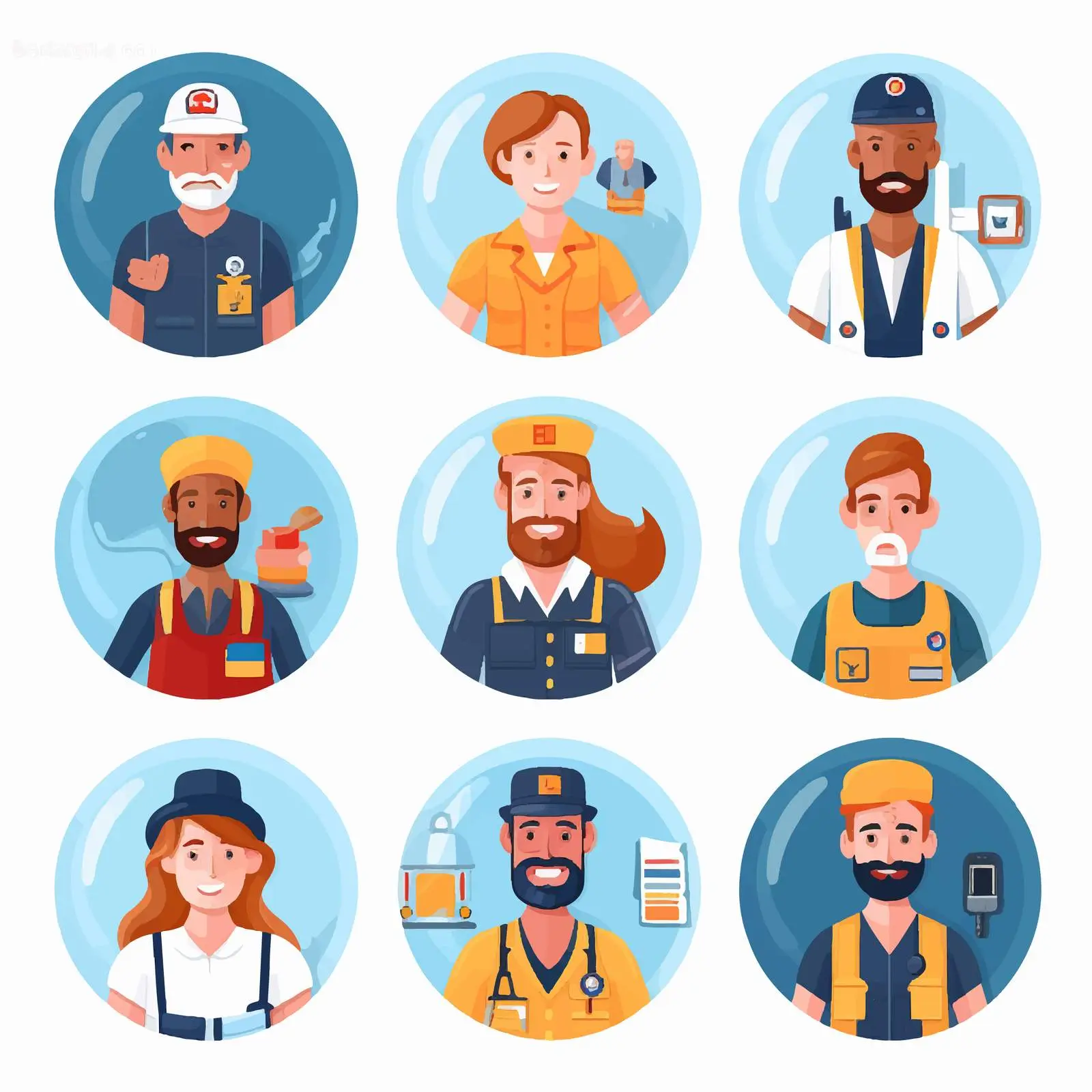 Happy People Portraits from Various Professions — free download from Dotvec
