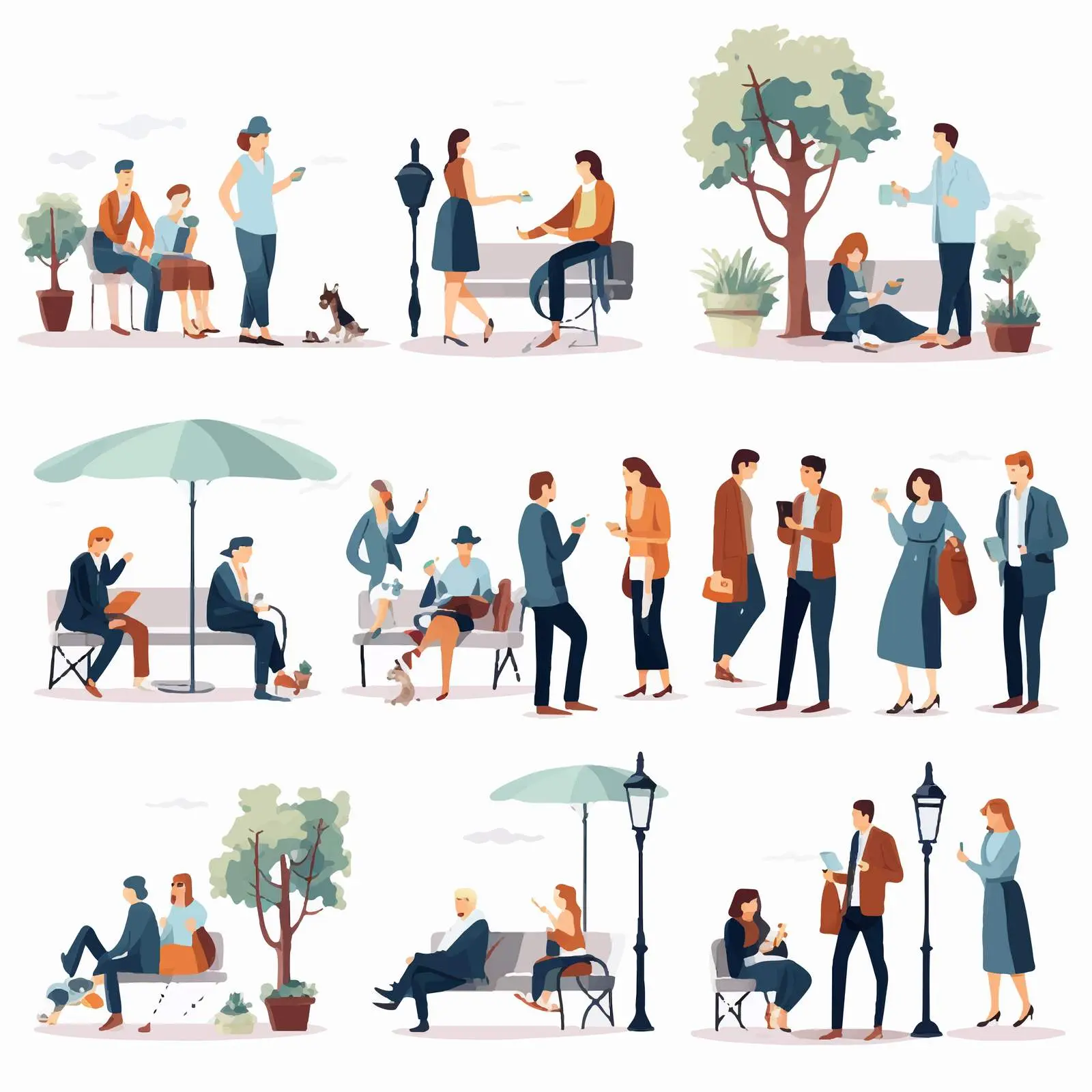 Cartoon Vector Scenes Featuring People Illustrations — free download from Dotvec
