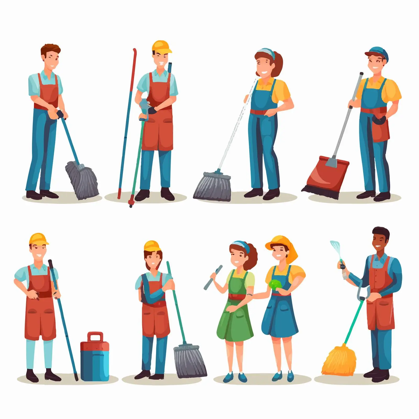 Smiling Cleaning Service Workers at Home — free download from Dotvec