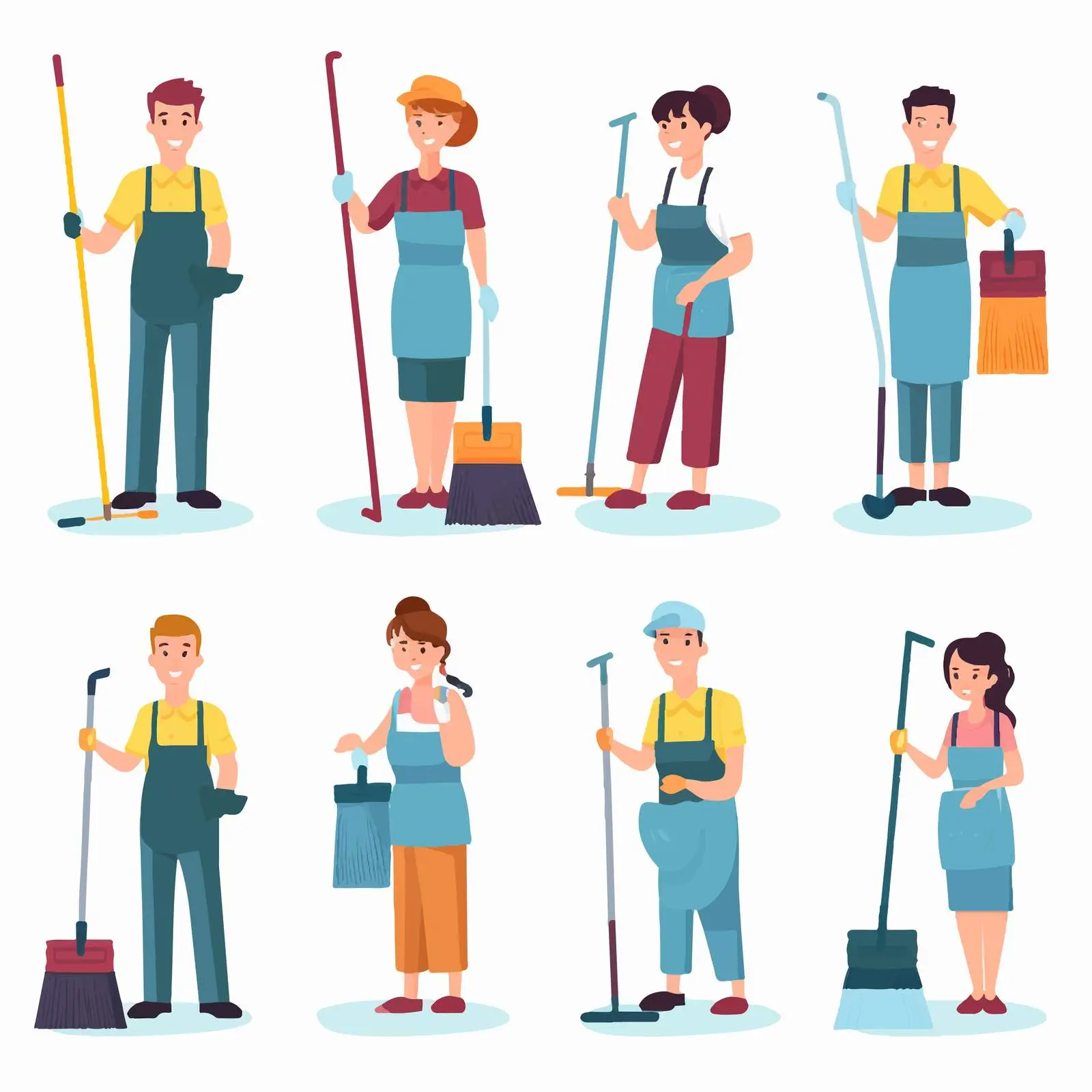 Smiling Cleaning Service Workers at Home — free download from Dotvec