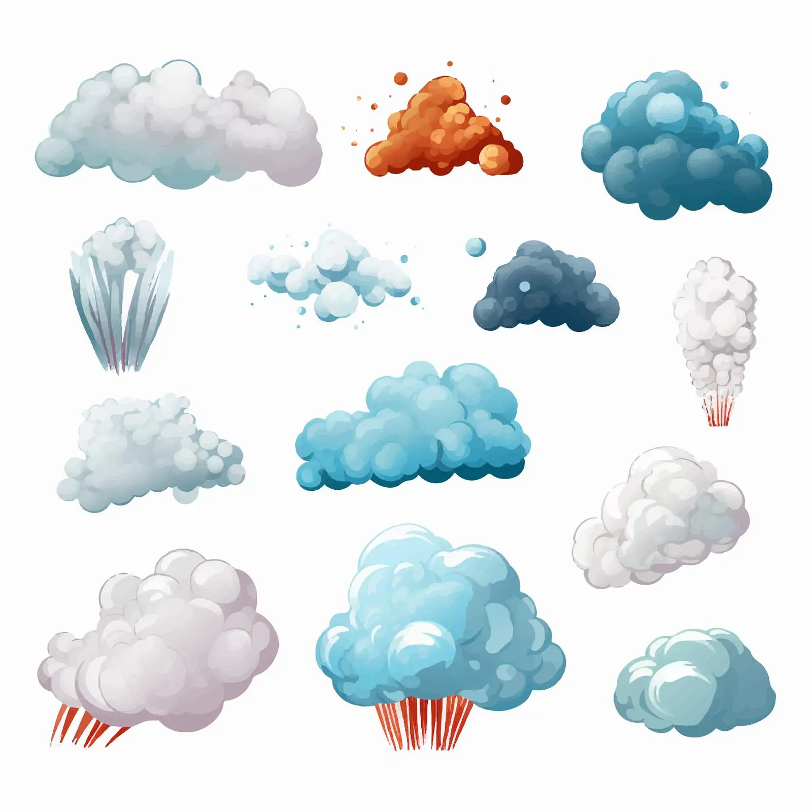 Diverse Smoke and Steam Cloud Vectors — free download from Dotvec