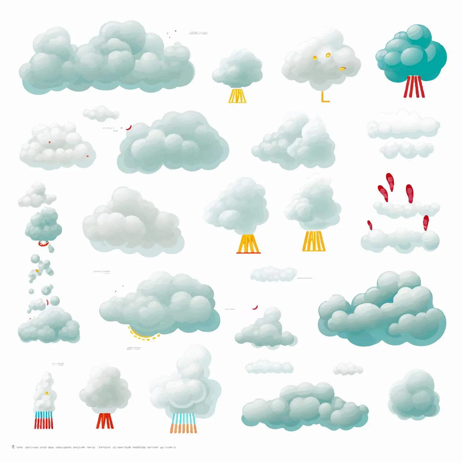 Diverse Smoke and Steam Cloud Vectors – free tactile image from Dotvec