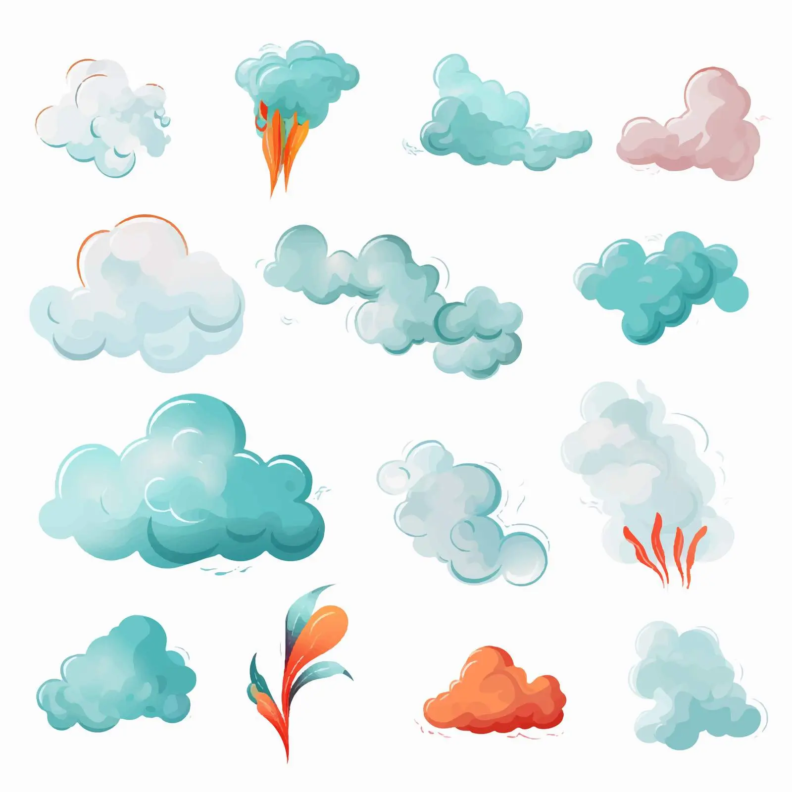 Variety of Smoke and Steam Cloud Vectors — free download from Dotvec