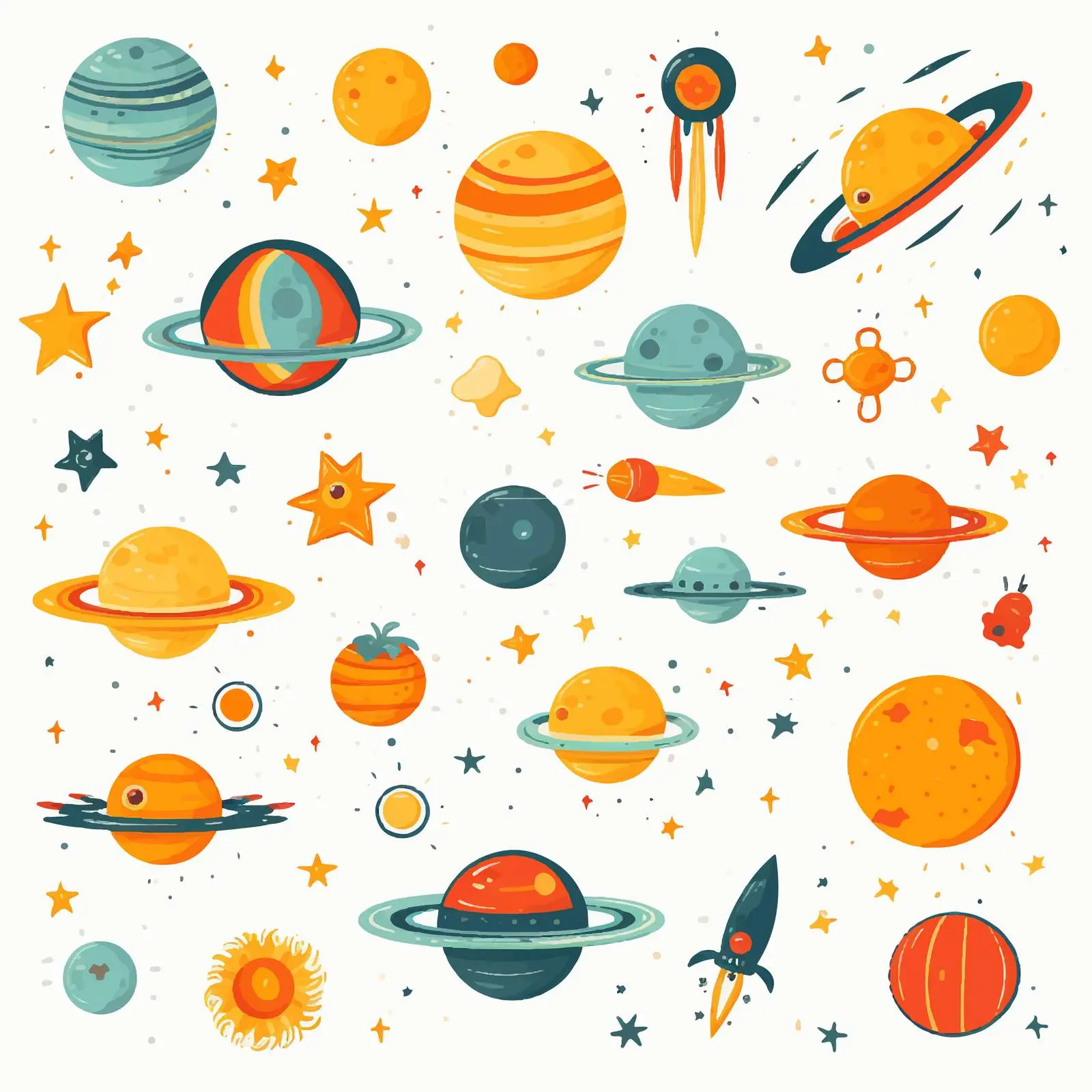 Vector Set of Isolated Space Objects — free download from Dotvec