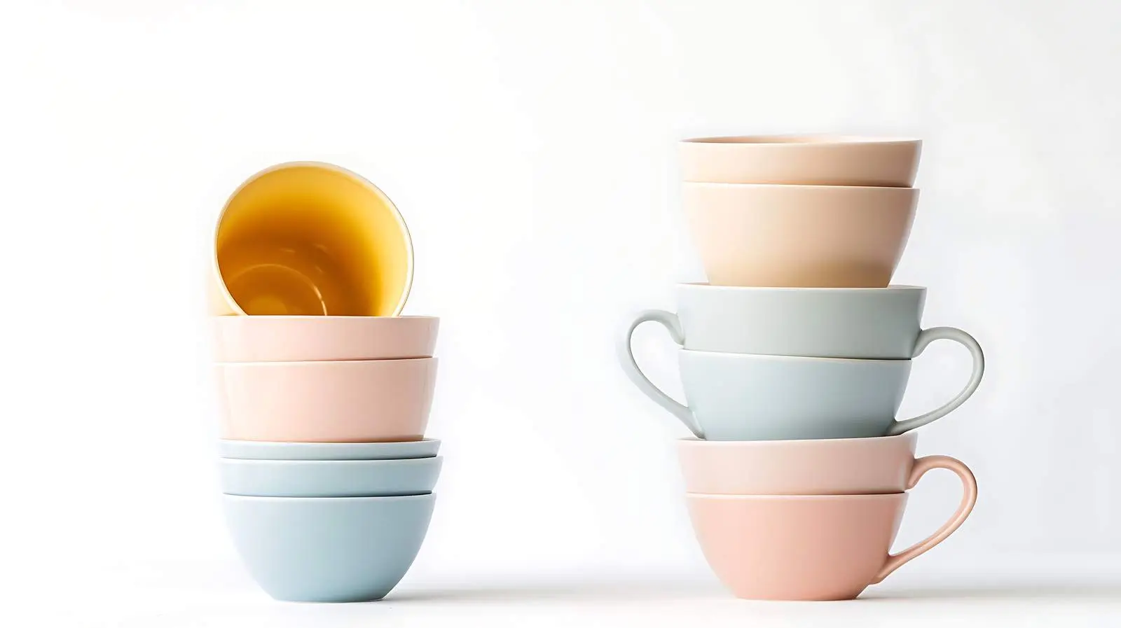Neutral Pastel Stacking Tower Cups Set — free download from Dotvec