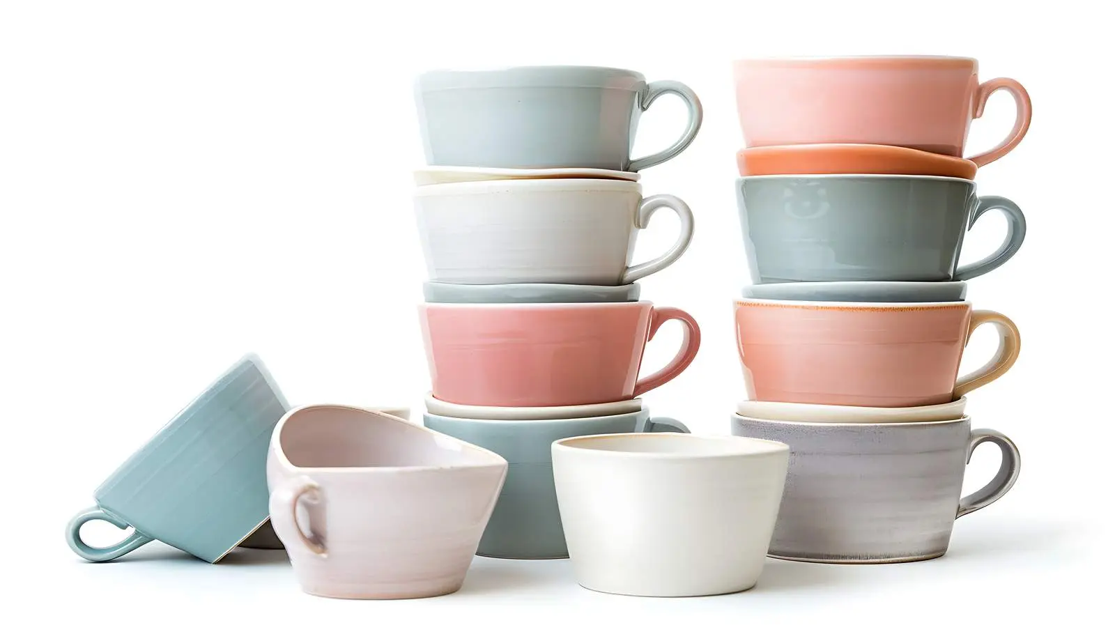 Stacking Tower Cups in Pastel Colors — free download from Dotvec