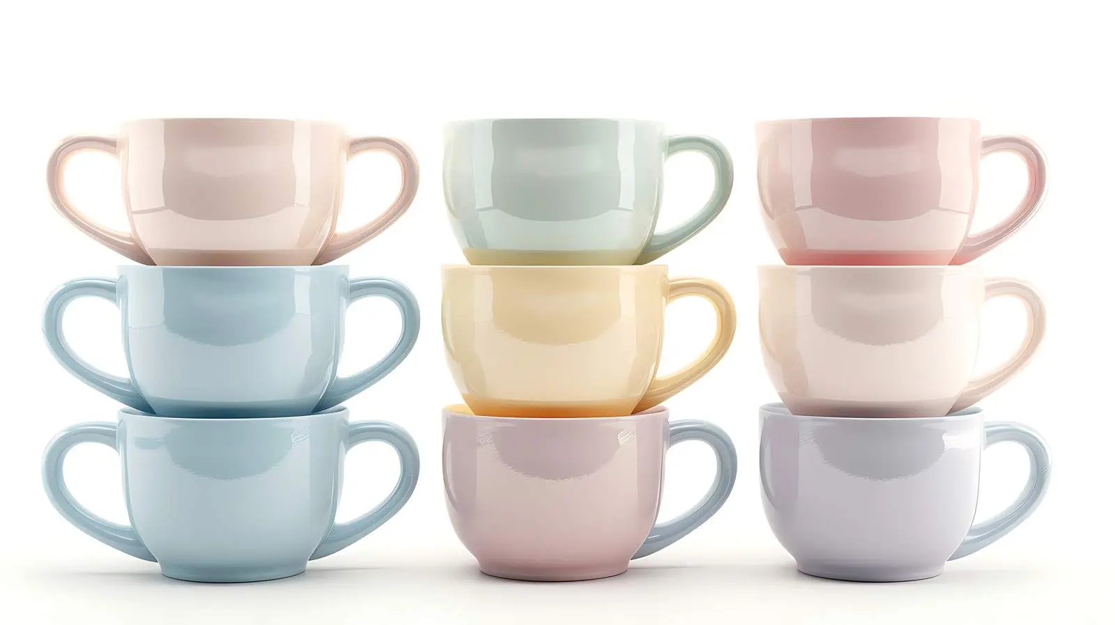 Neutral Pastel Stacking Tower Cups Set — free download from Dotvec