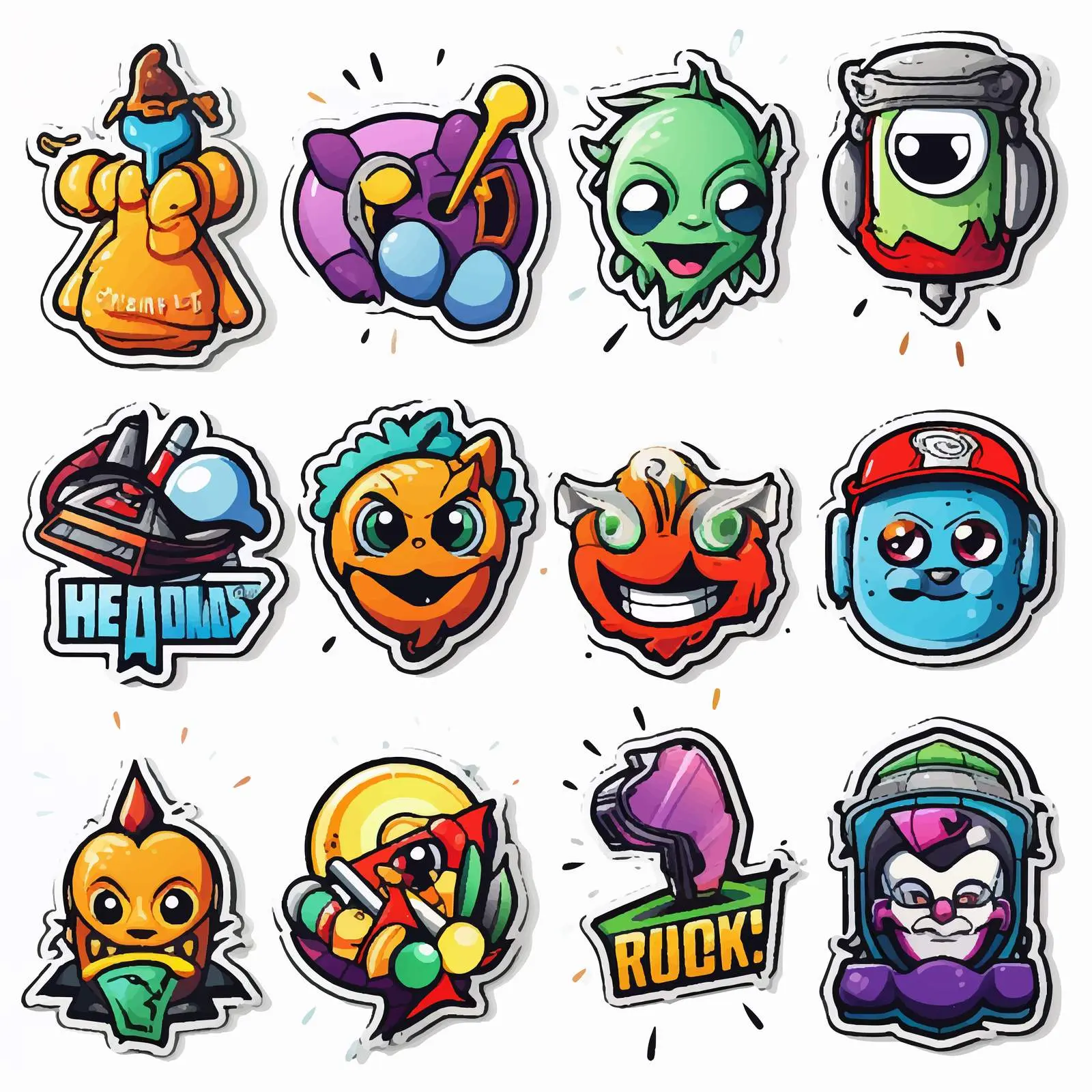 Comic Style Sticker Logo Icon Set — free download from Dotvec
