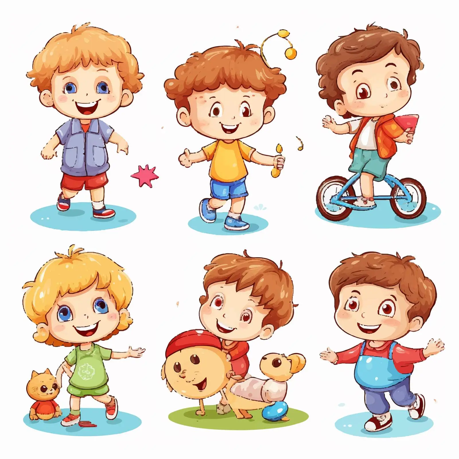 Kids Activity Stickers Vector Design Set — free download from Dotvec