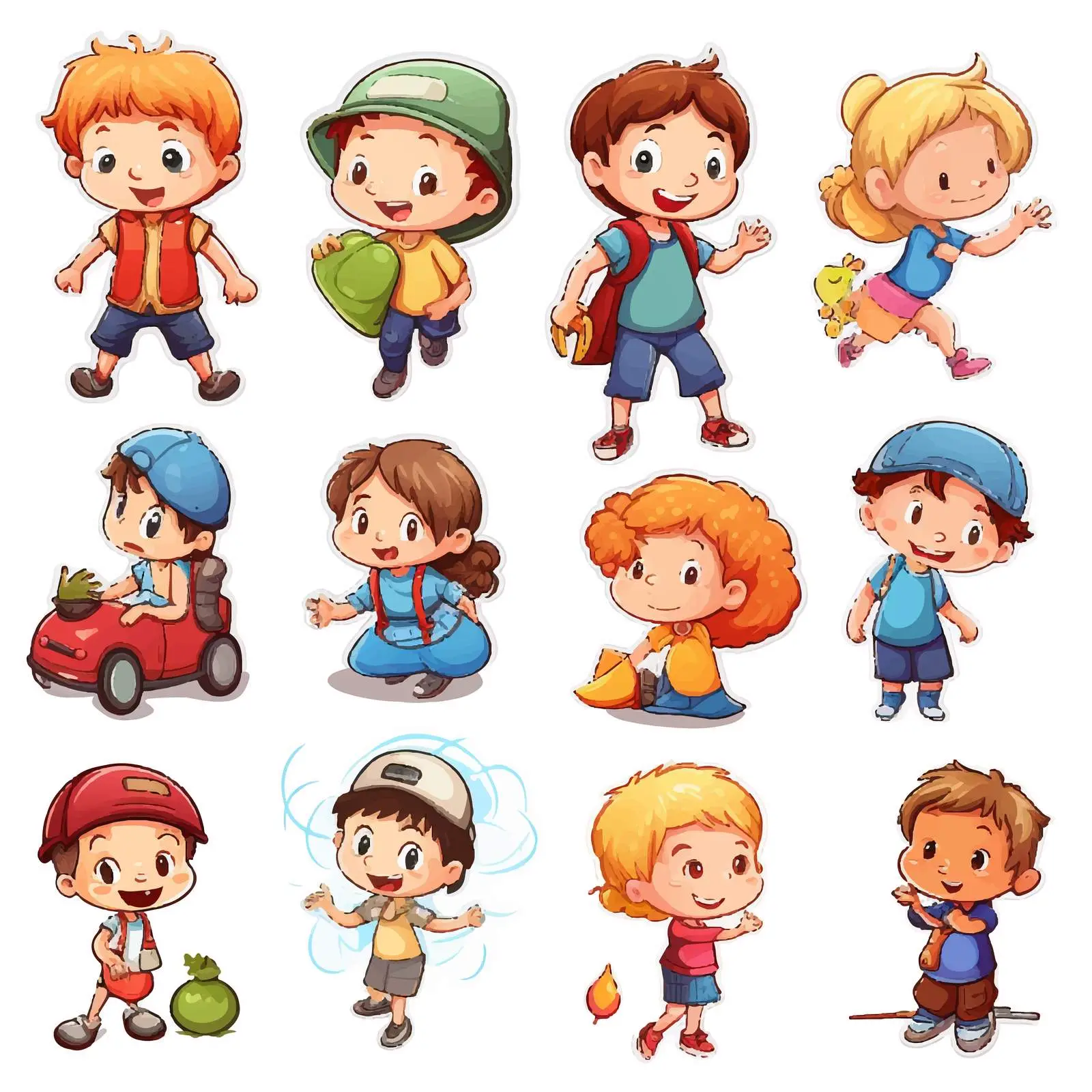 Kids Activities Sticker Design Set — free download from Dotvec