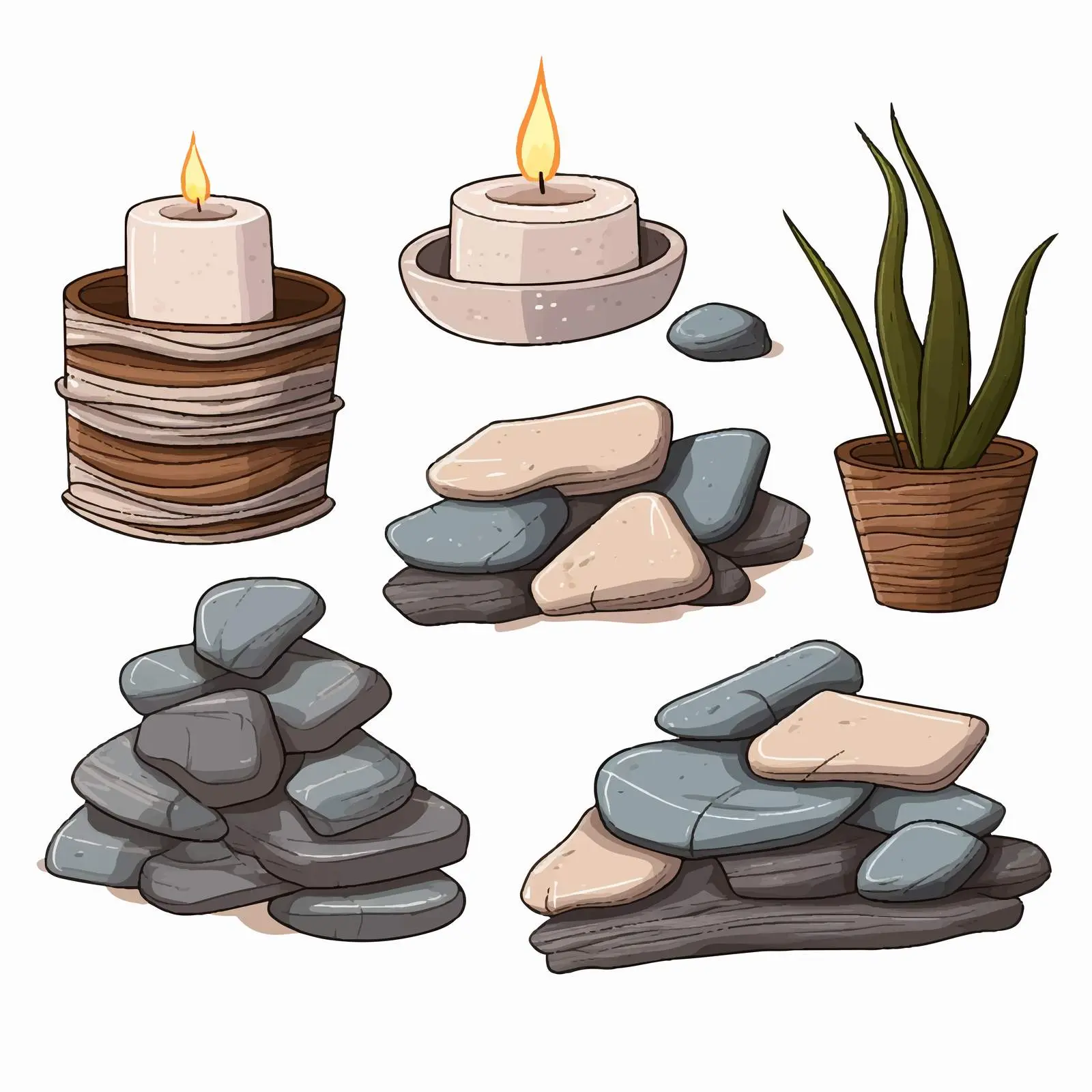 Stone Candle Set for Relaxation and Wellness — free download from Dotvec