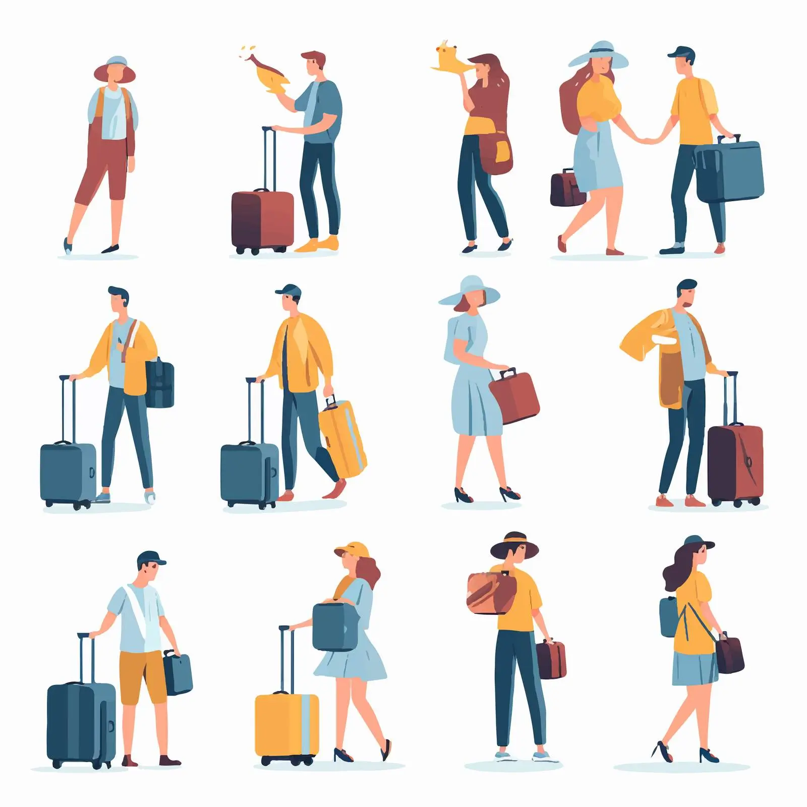 Families and Couples Traveling with Luggage – free holiday planning image from Dotvec