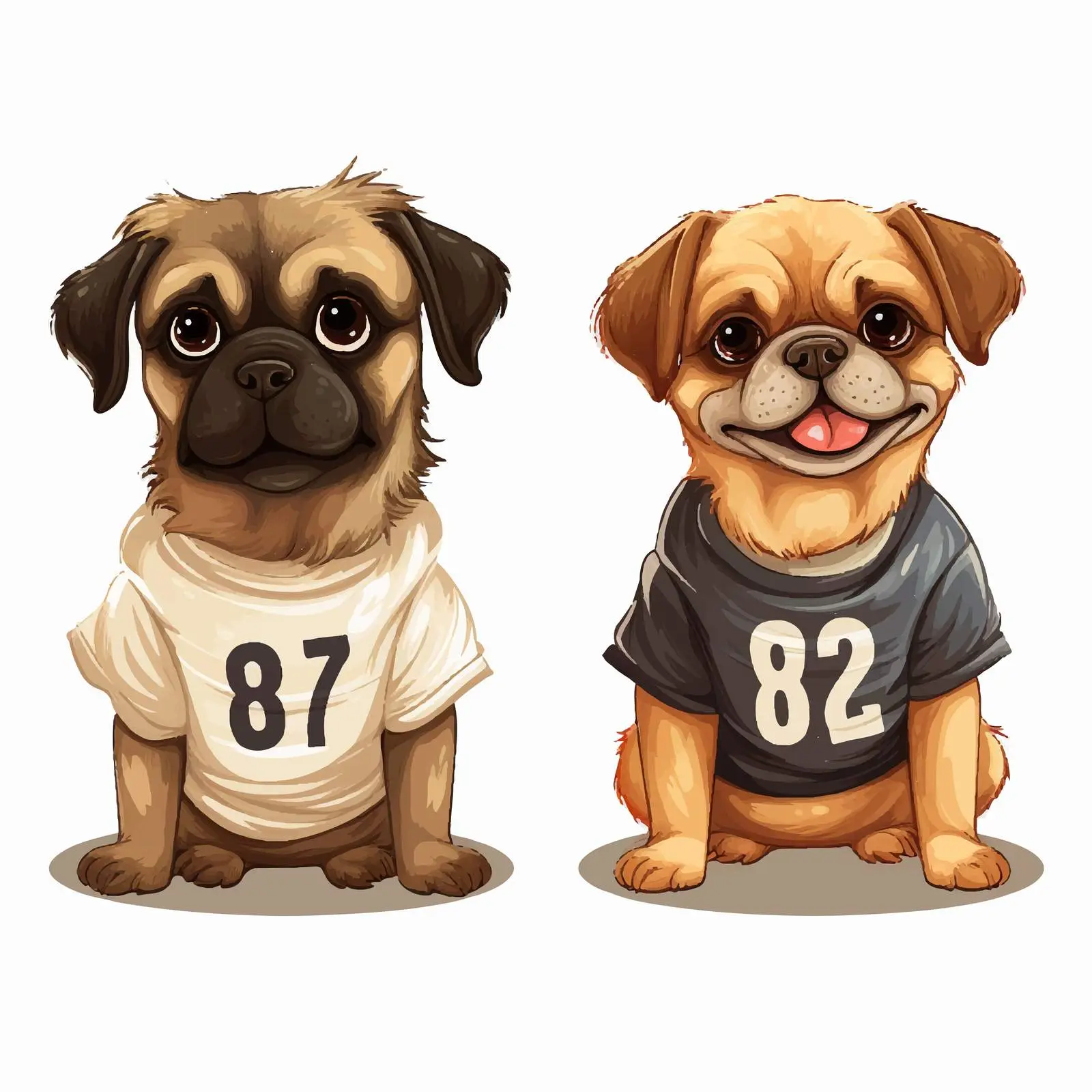 Two Shirt Designs Featuring Dog Shapes — free download from Dotvec