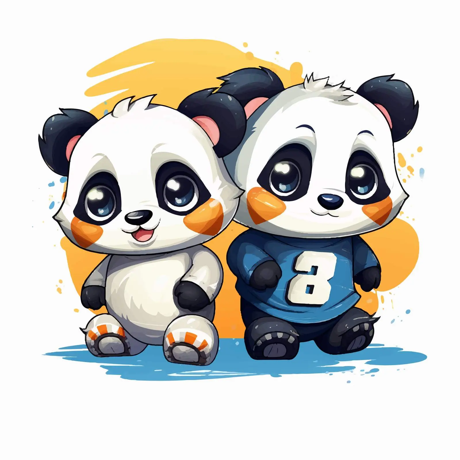 Panda Shirt Design in Number Ten Shape — free download from Dotvec