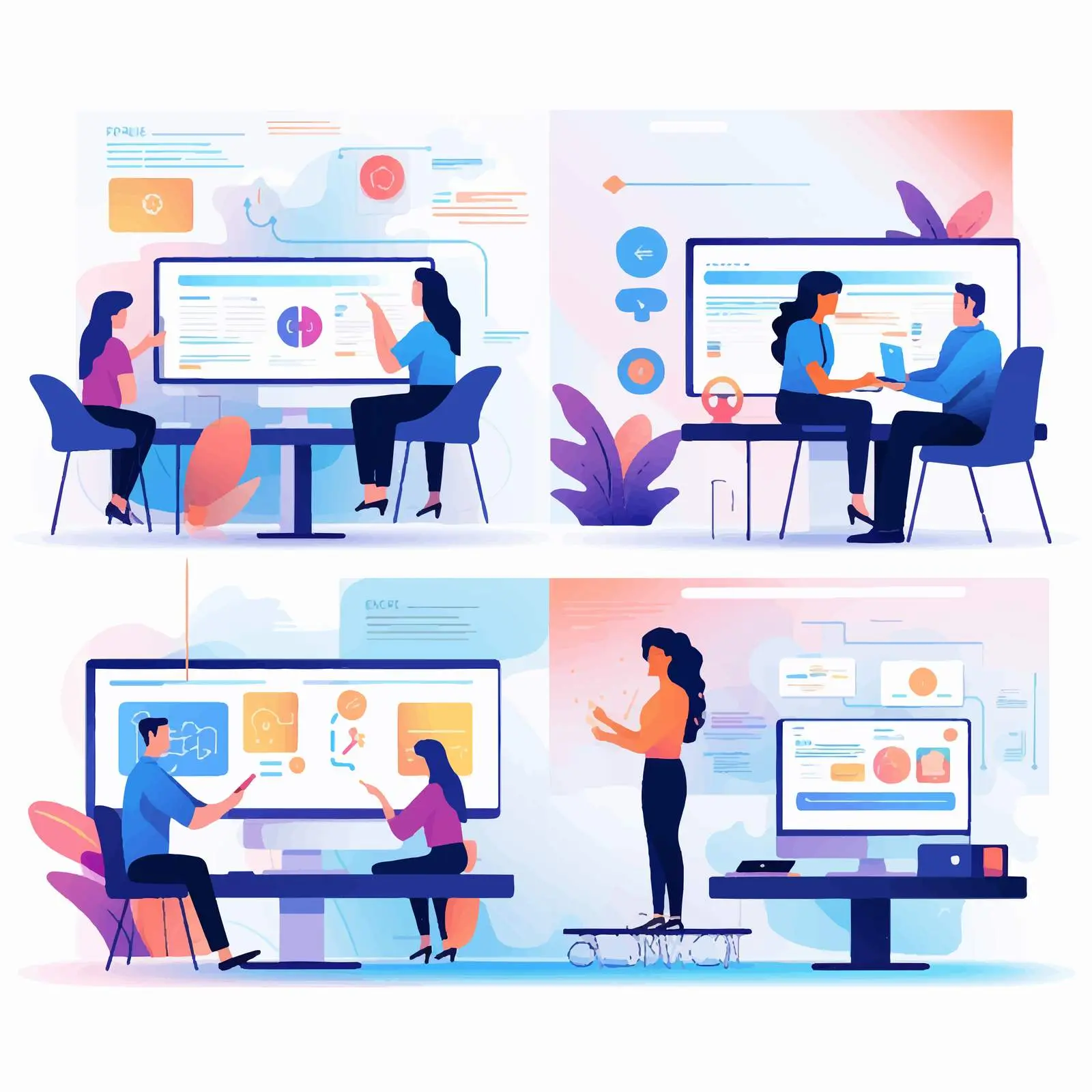 UI and UX Designers Developing Web Interface — free download from Dotvec