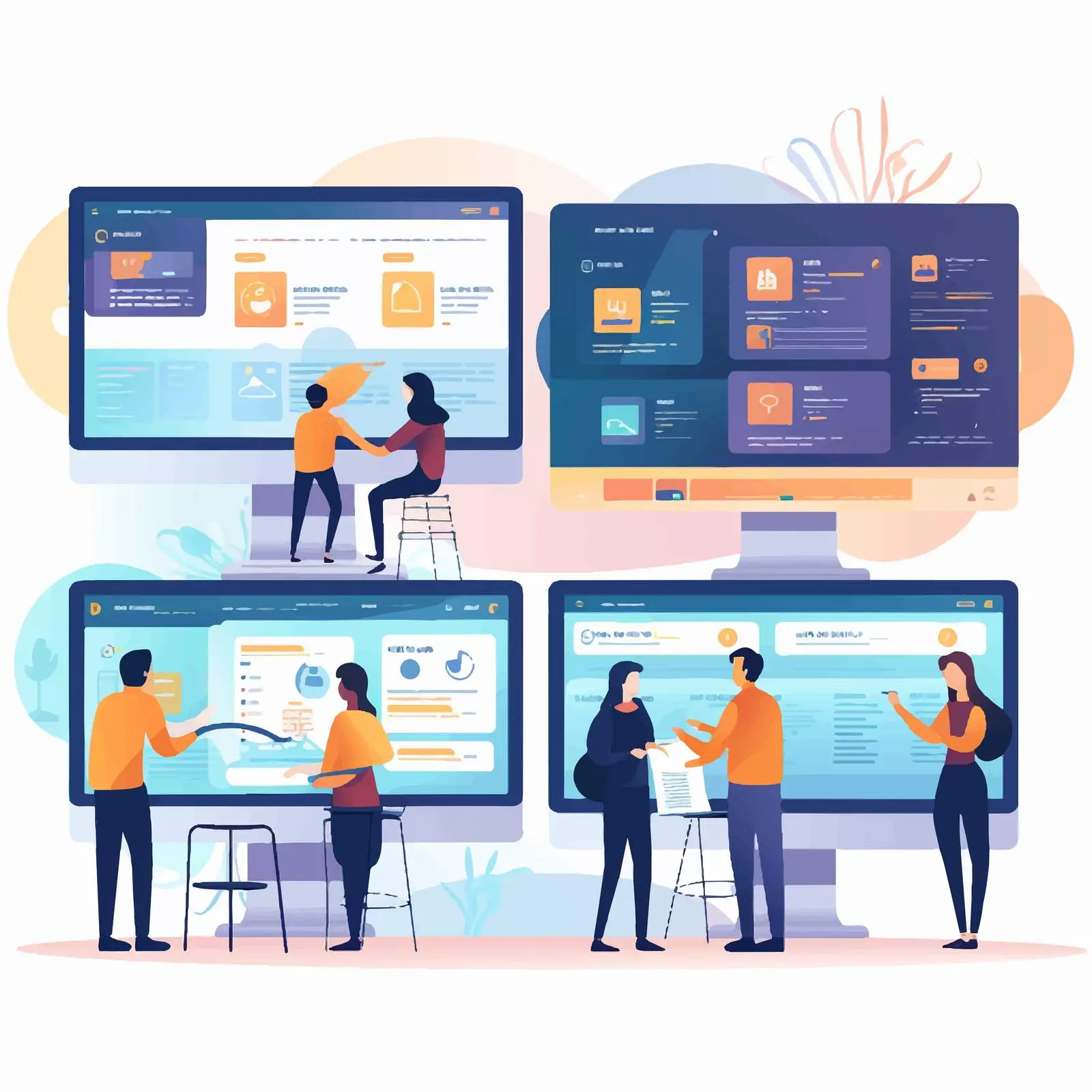UI and UX Designers Creating Web Interface — free download from Dotvec