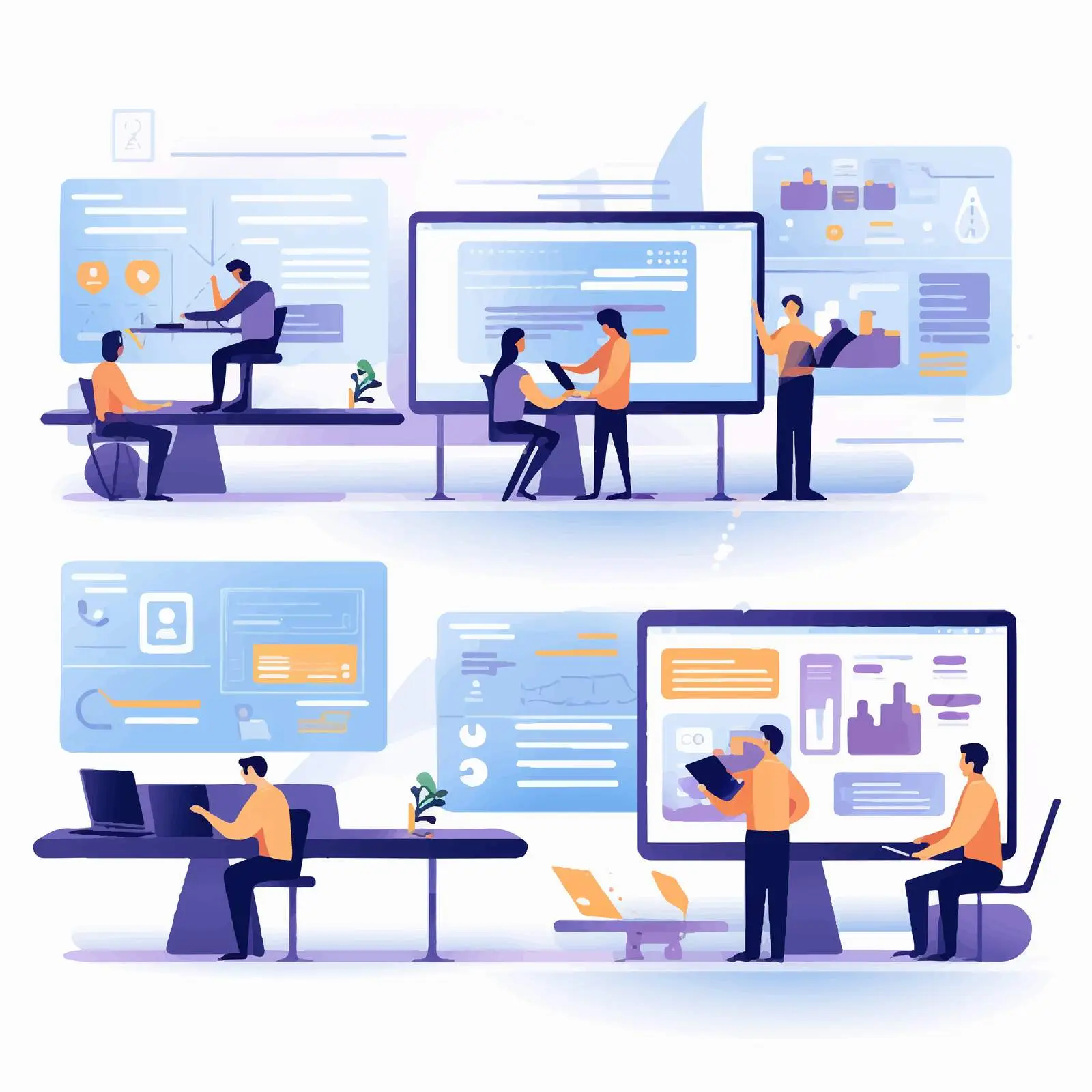 UI and UX Designers Creating Web Interfaces — free download from Dotvec