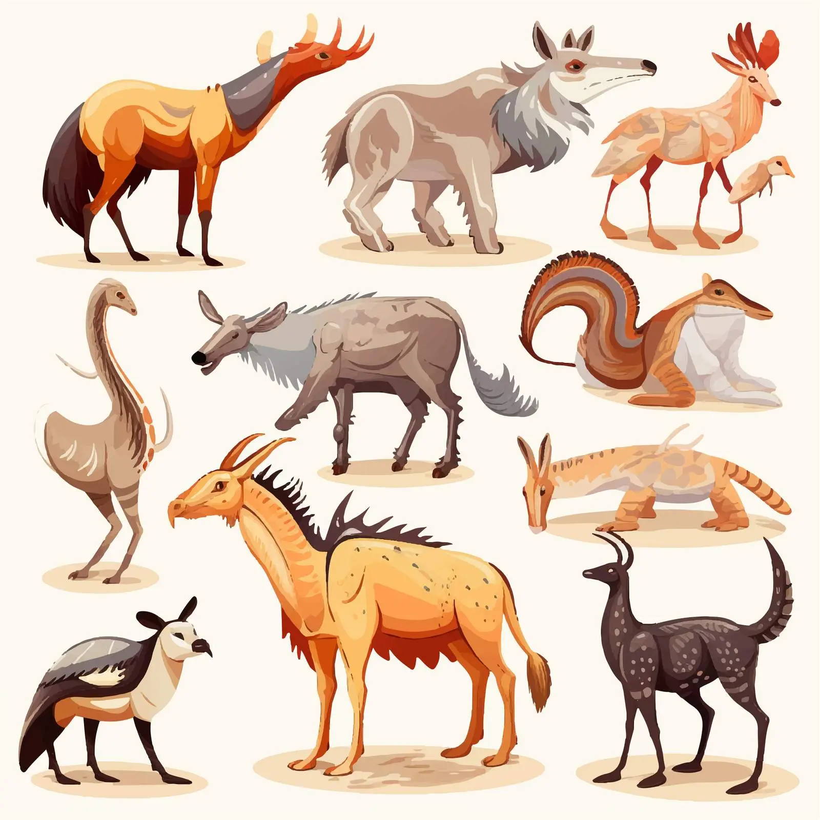 Various Extinct Animals Vector Illustration — free download from Dotvec