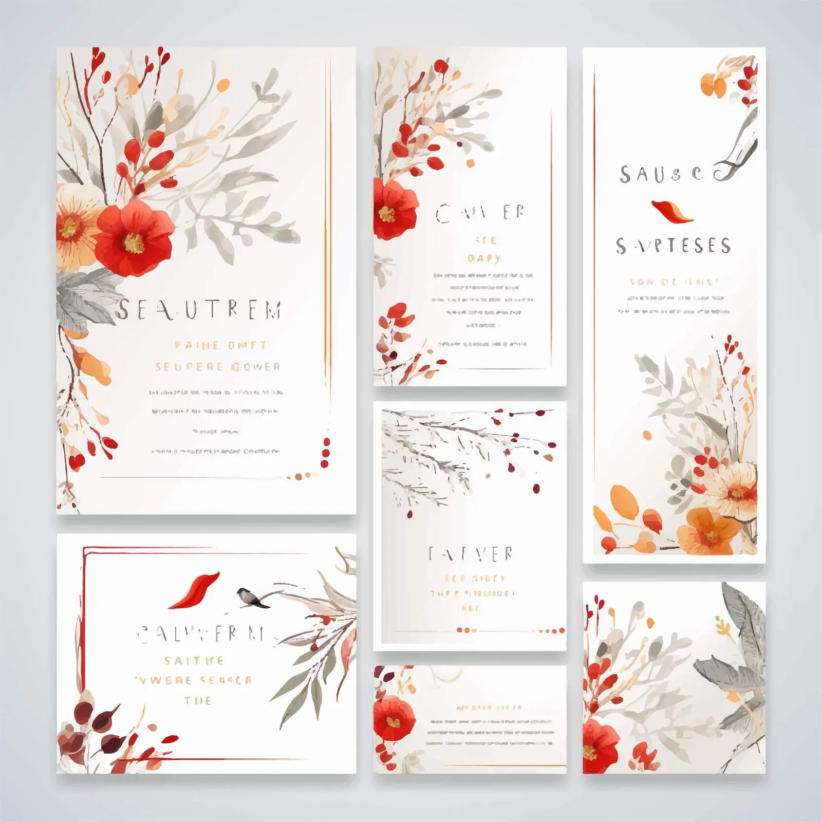 Wedding Invitation Card Set - Vertical, Horizontal, Square — free download from Dotvec