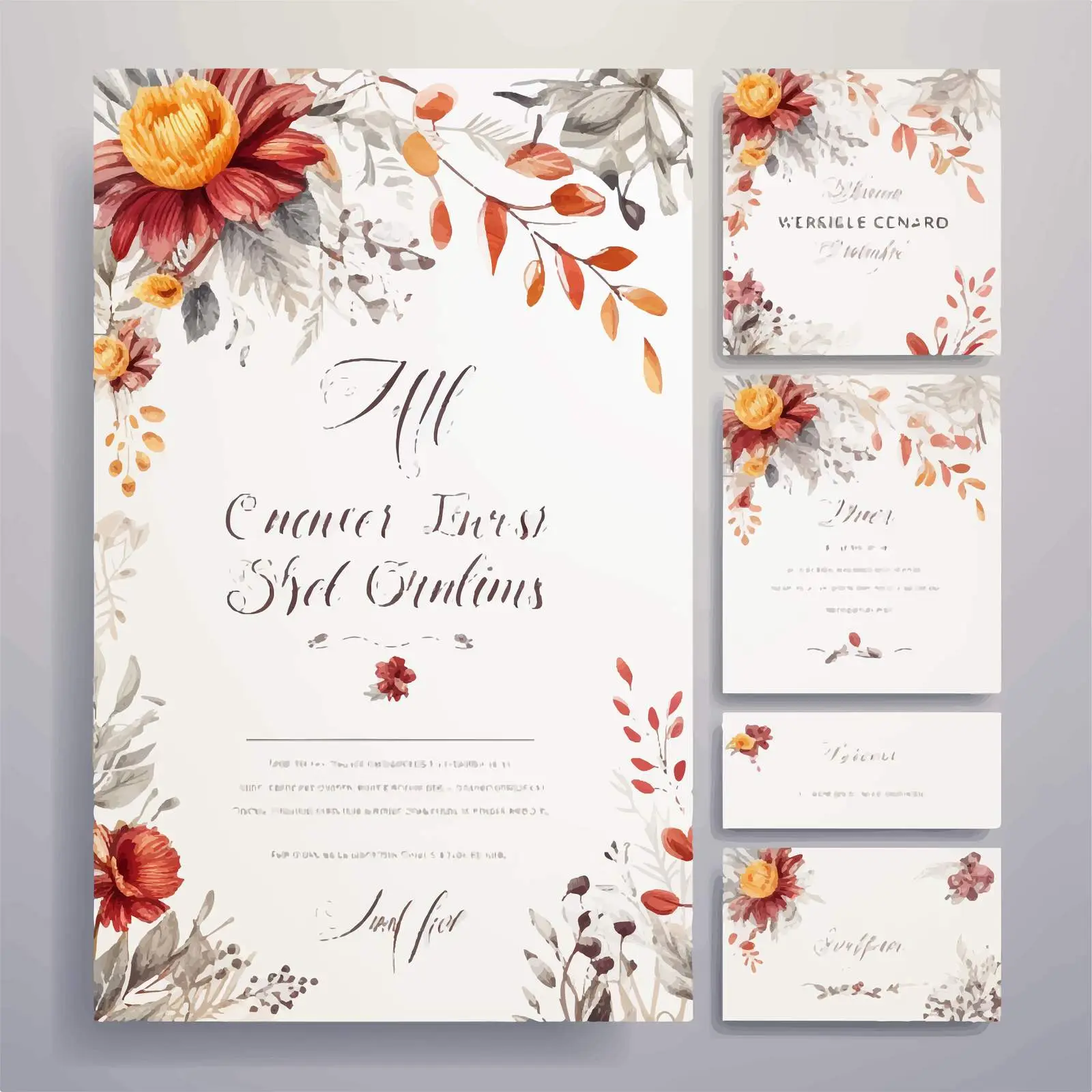 Elegant Wedding Invitation Card Set Vectors – free nuptial image from Dotvec
