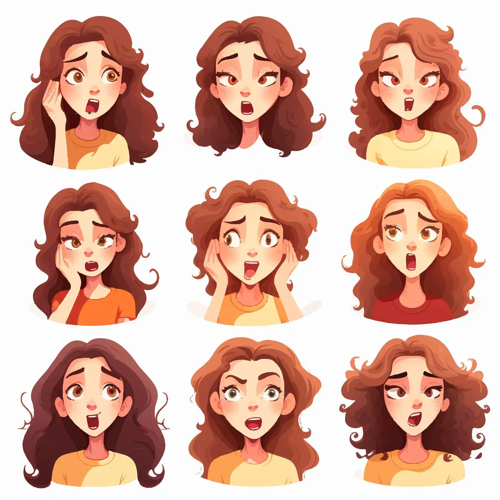 Woman's Emotions Vector Expressions Collection — free download from Dotvec