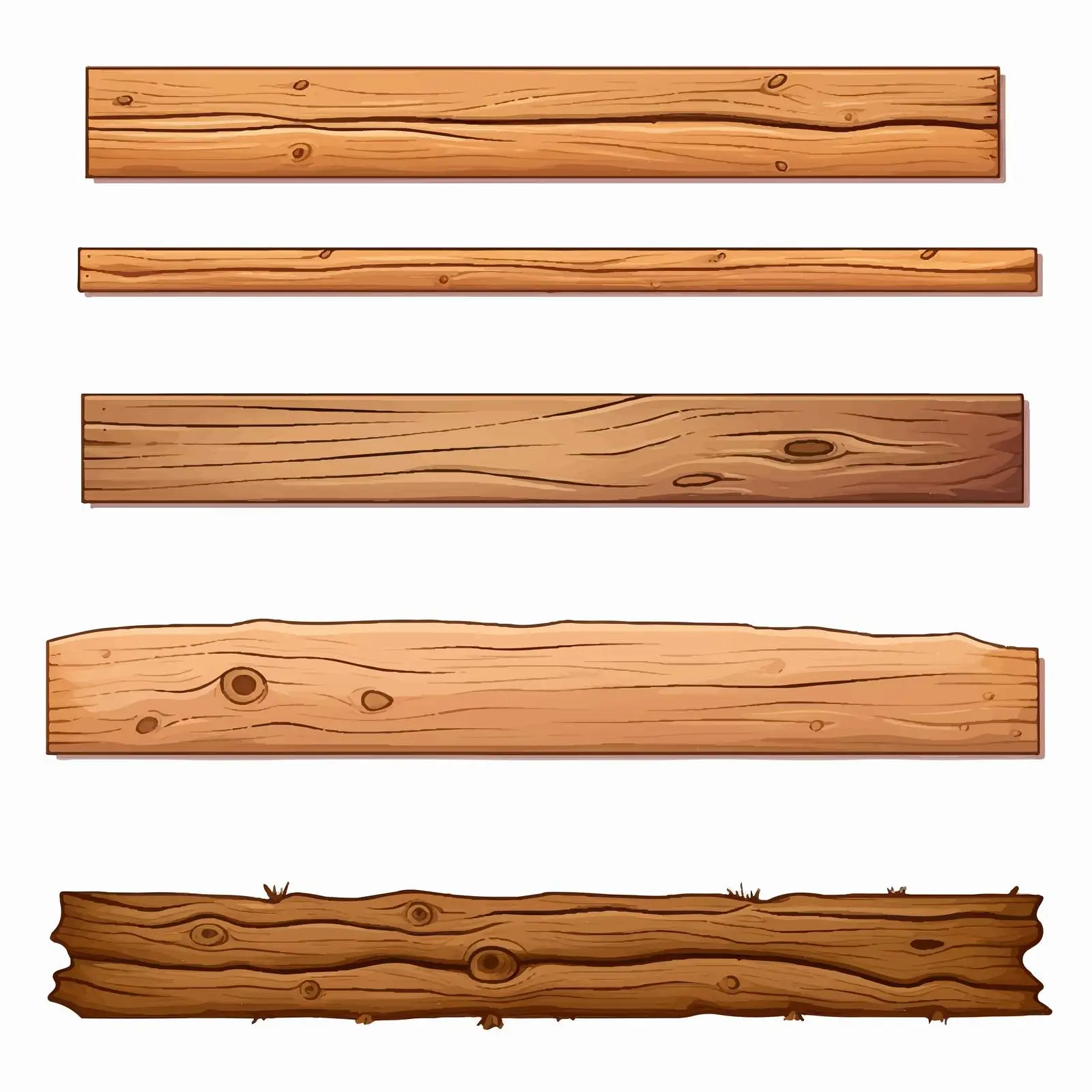 Set of Wooden Planks with Textures – free wooden planks image from Dotvec