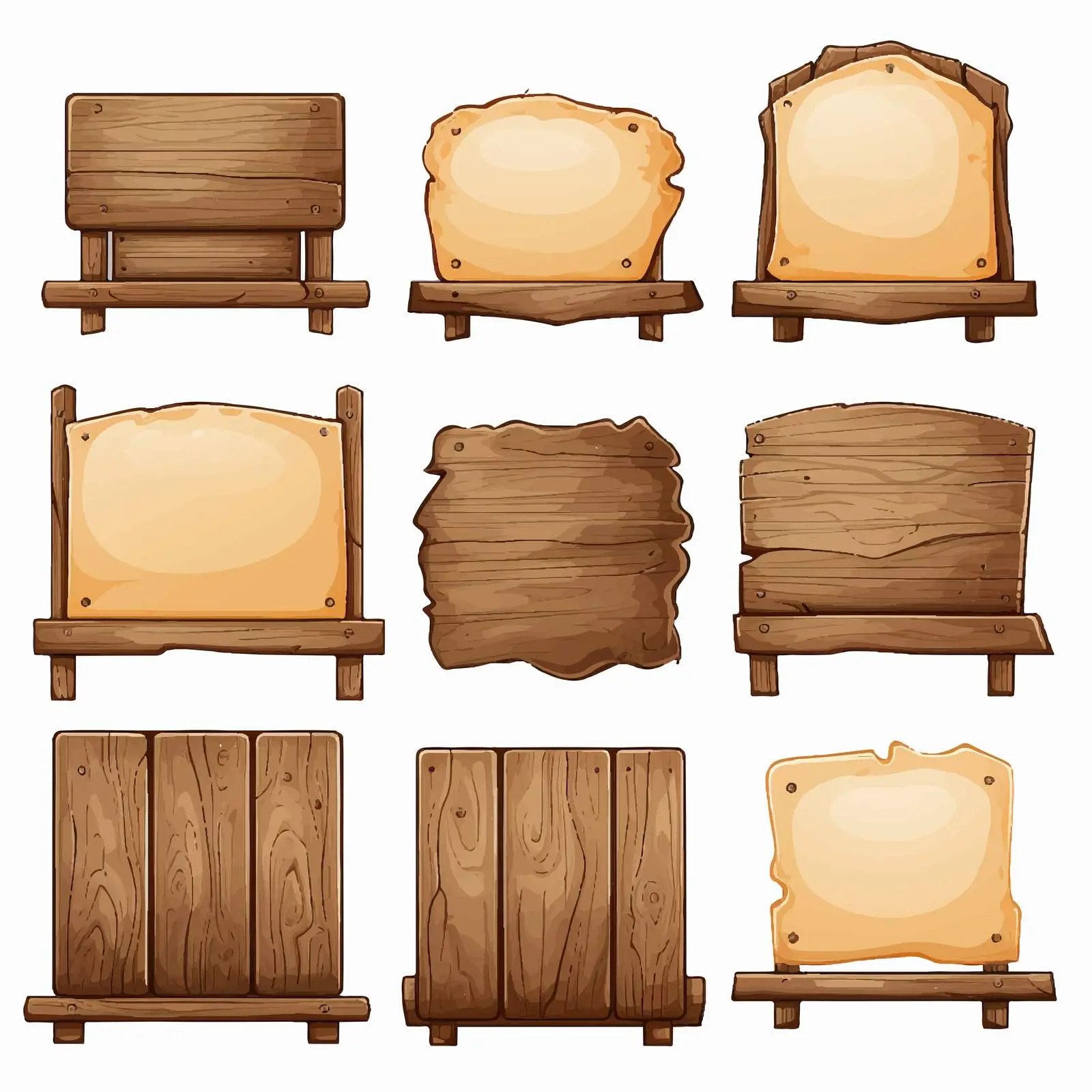 Wooden Signboards Vector on White Background — free download from Dotvec