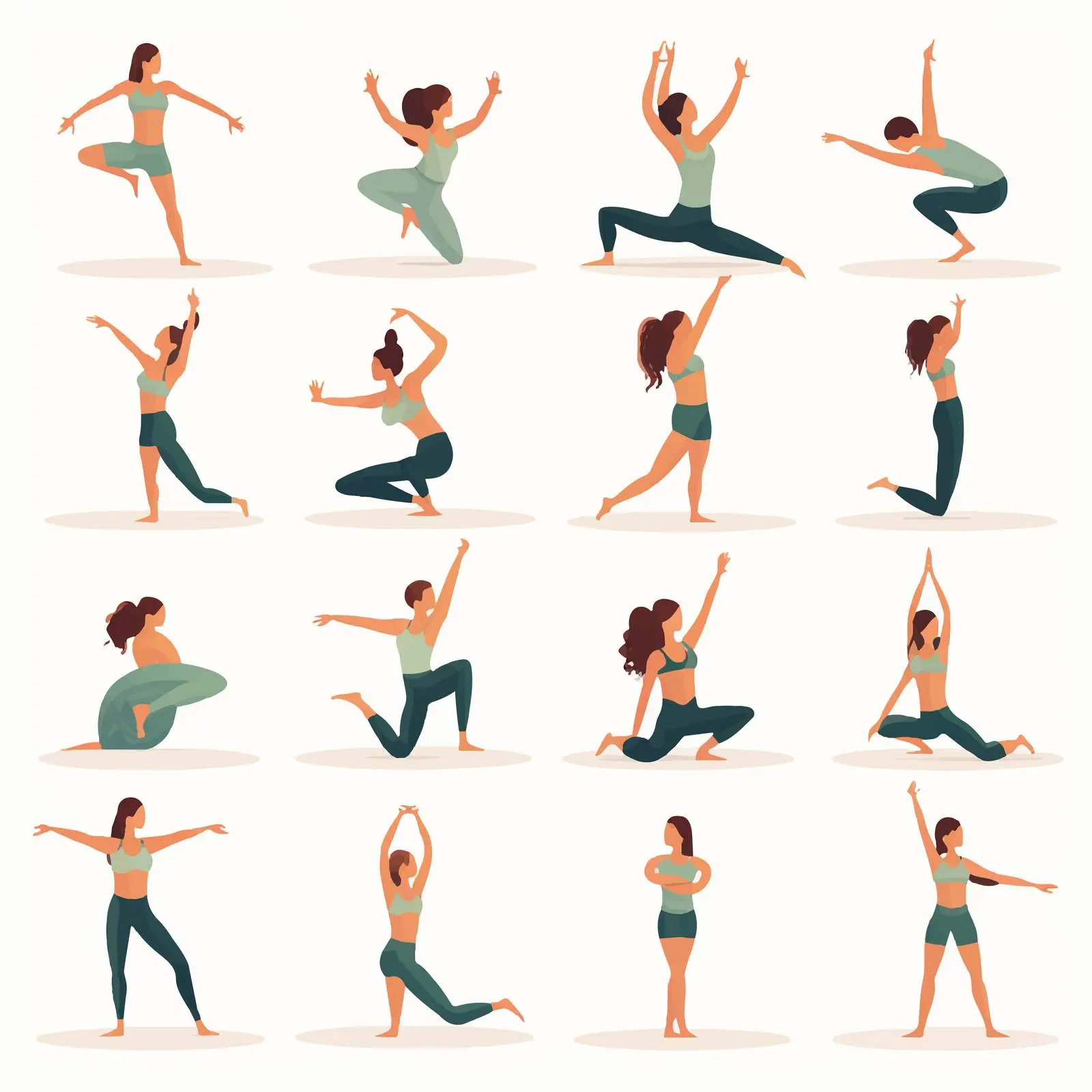 Yoga Postures Illustration Vector Art — free download from Dotvec
