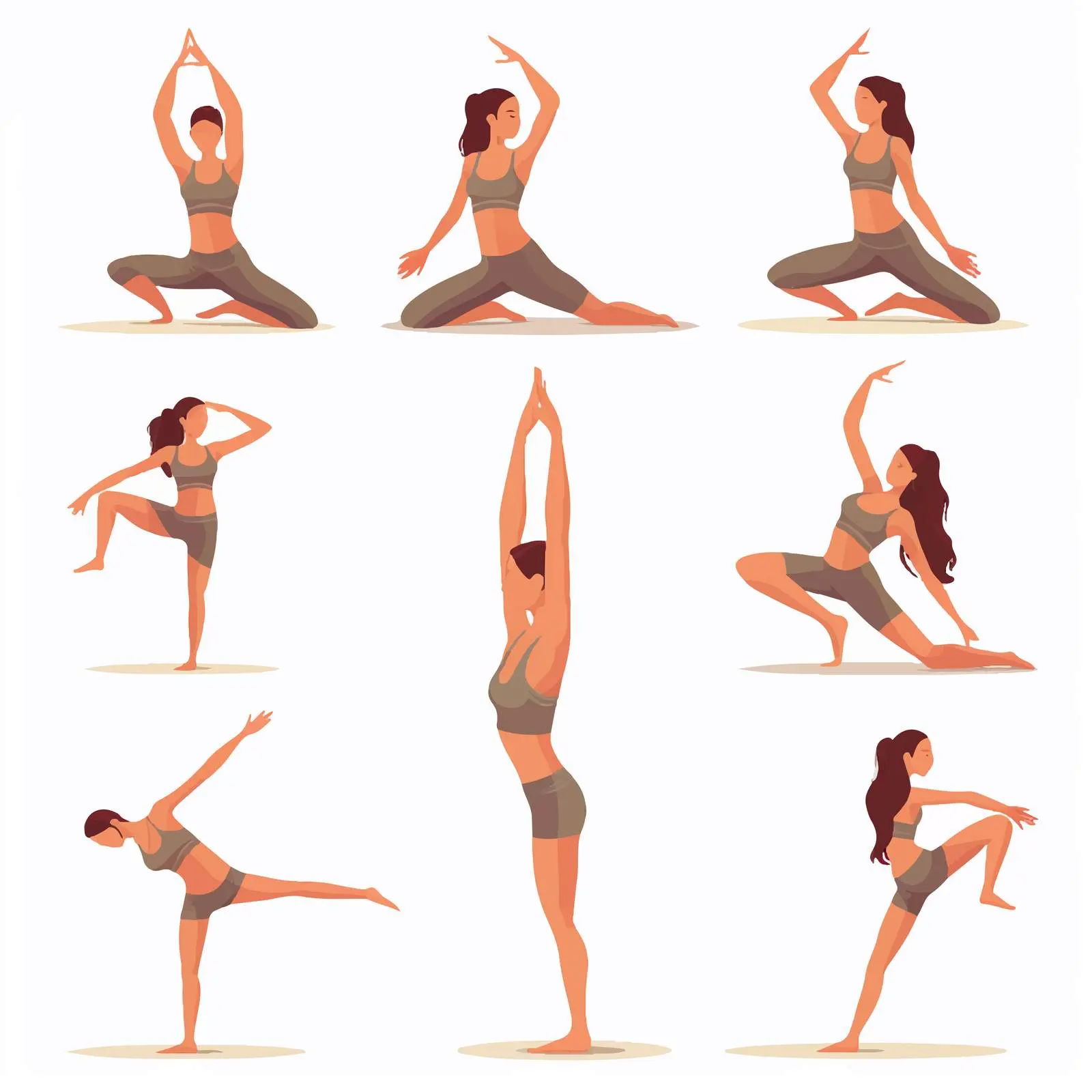 Yoga Postures Cartoon Vector Illustration — free download from Dotvec