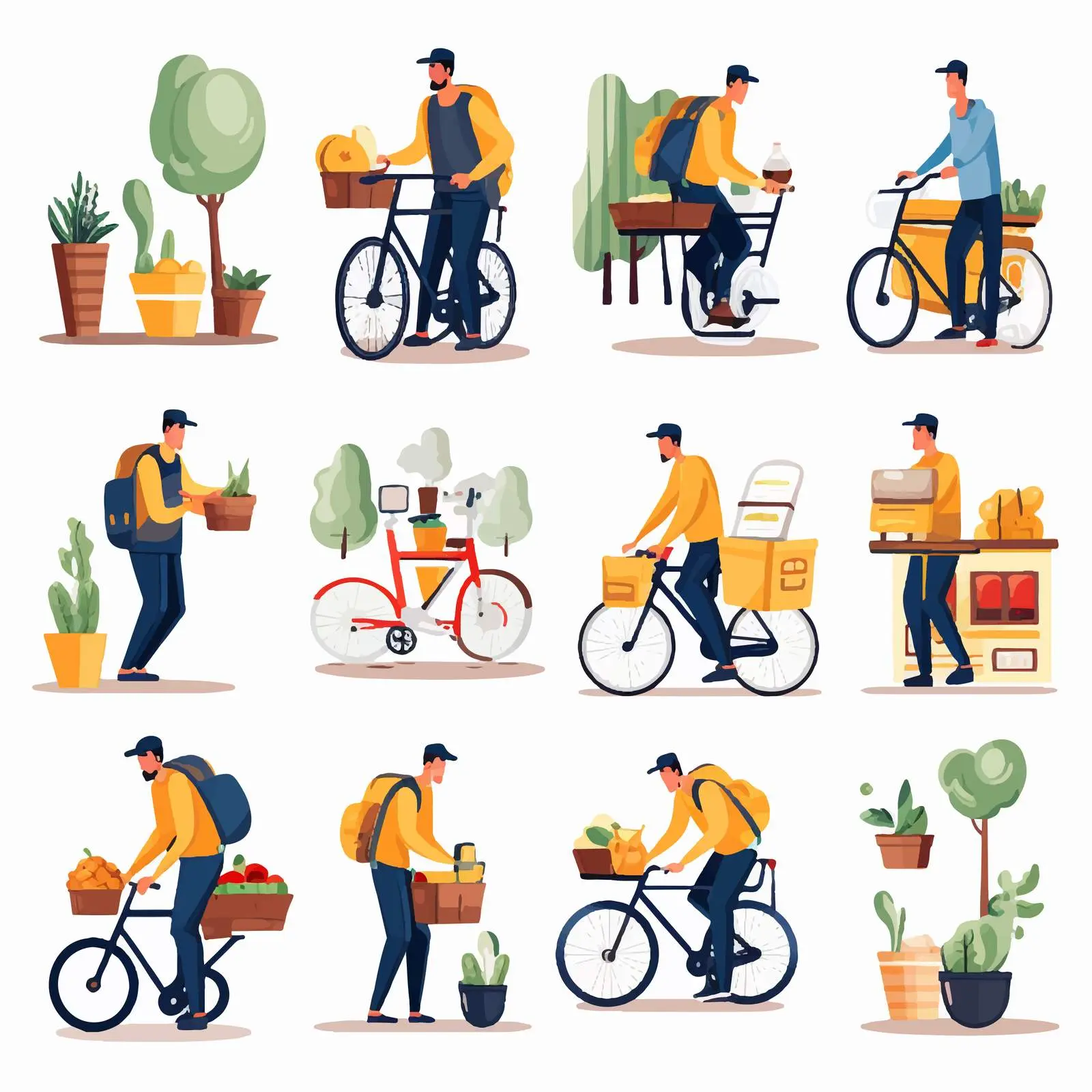 Courier Bicycle Delivery with Food Payment Theme – free last mile delivery image from Dotvec